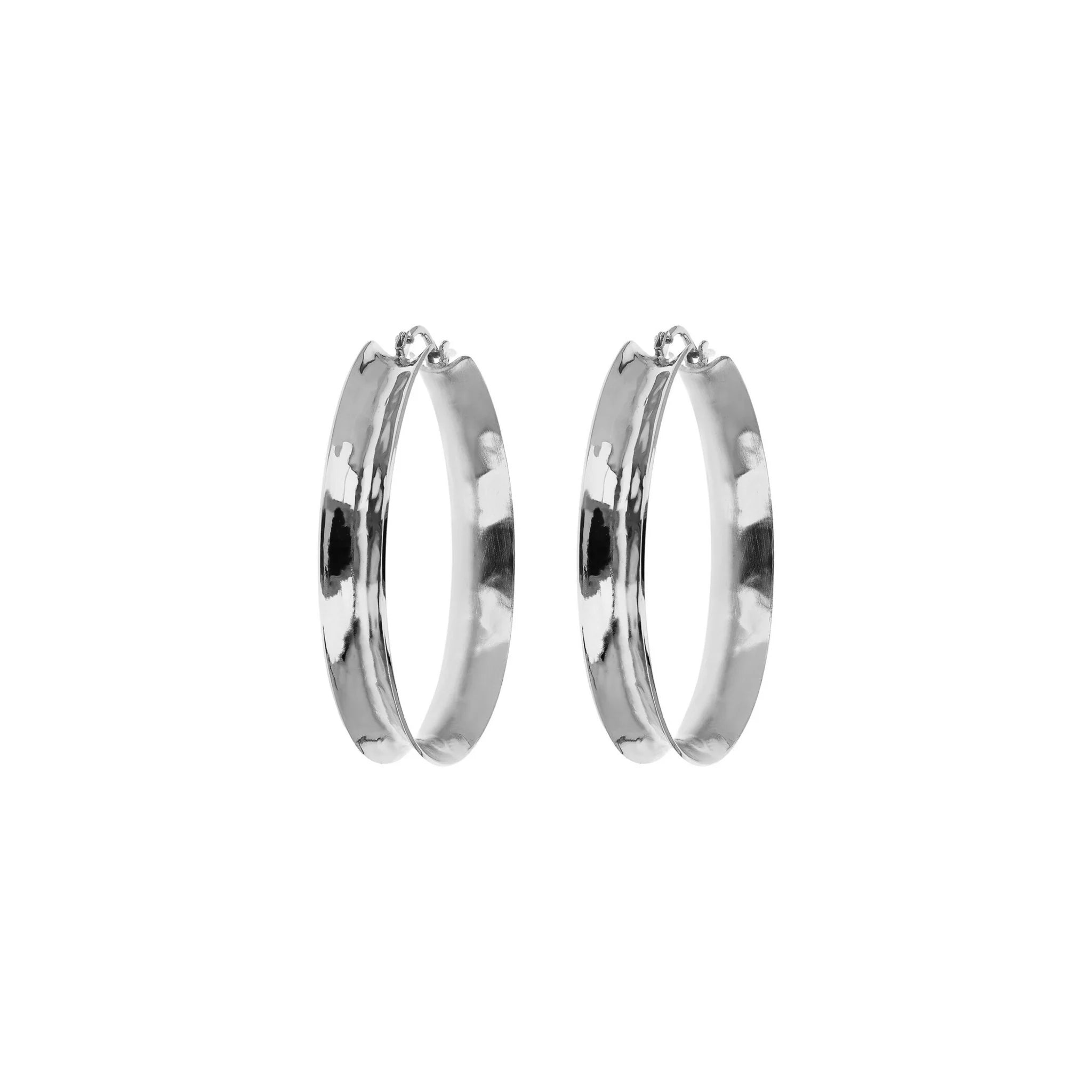 Hammered Concave Hoop Earrings