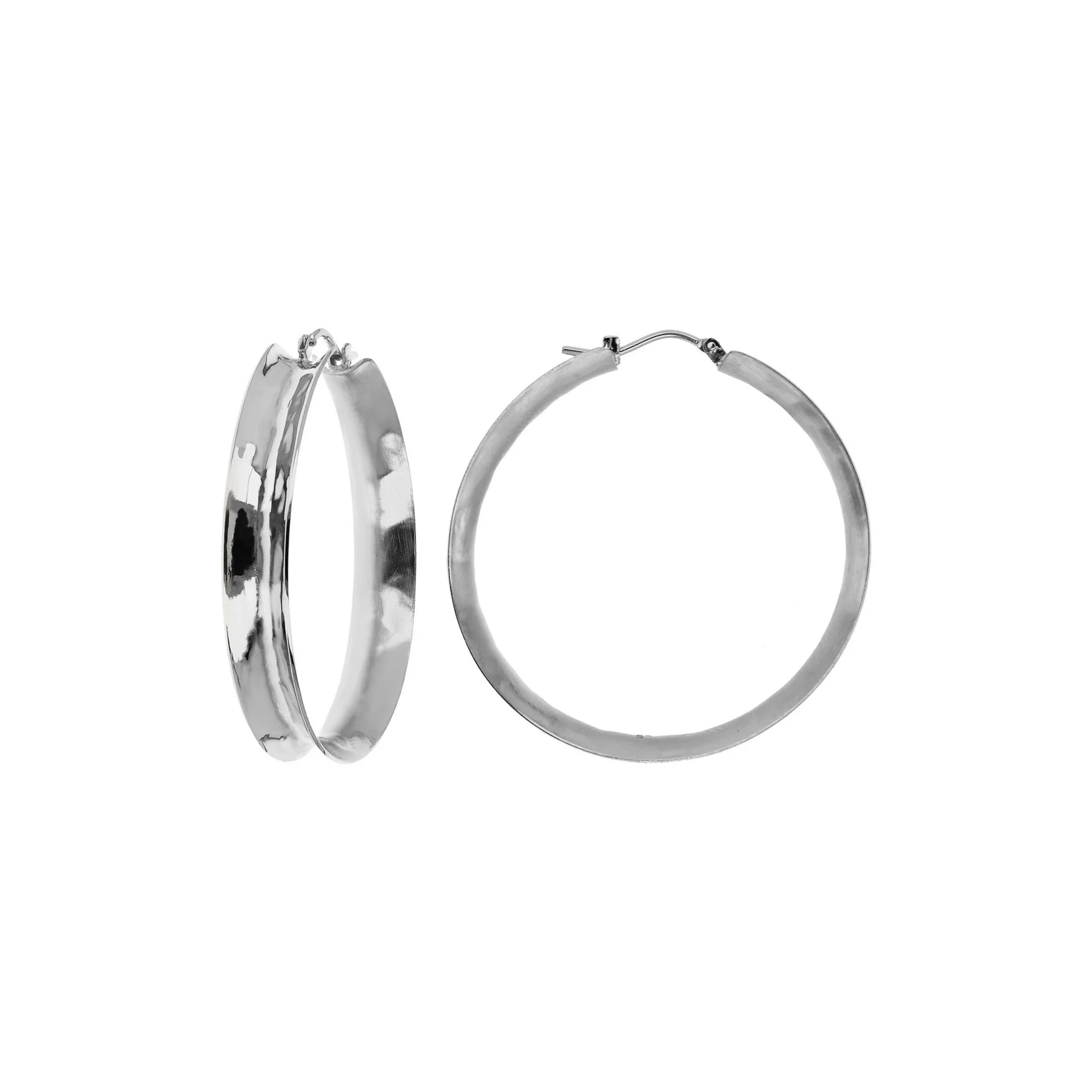 Hammered Concave Hoop Earrings