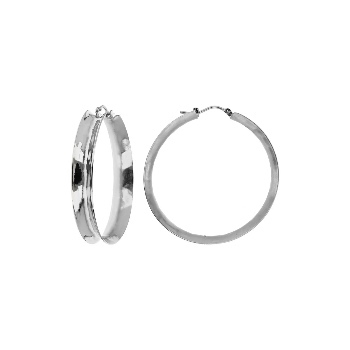 Hammered Concave Hoop Earrings