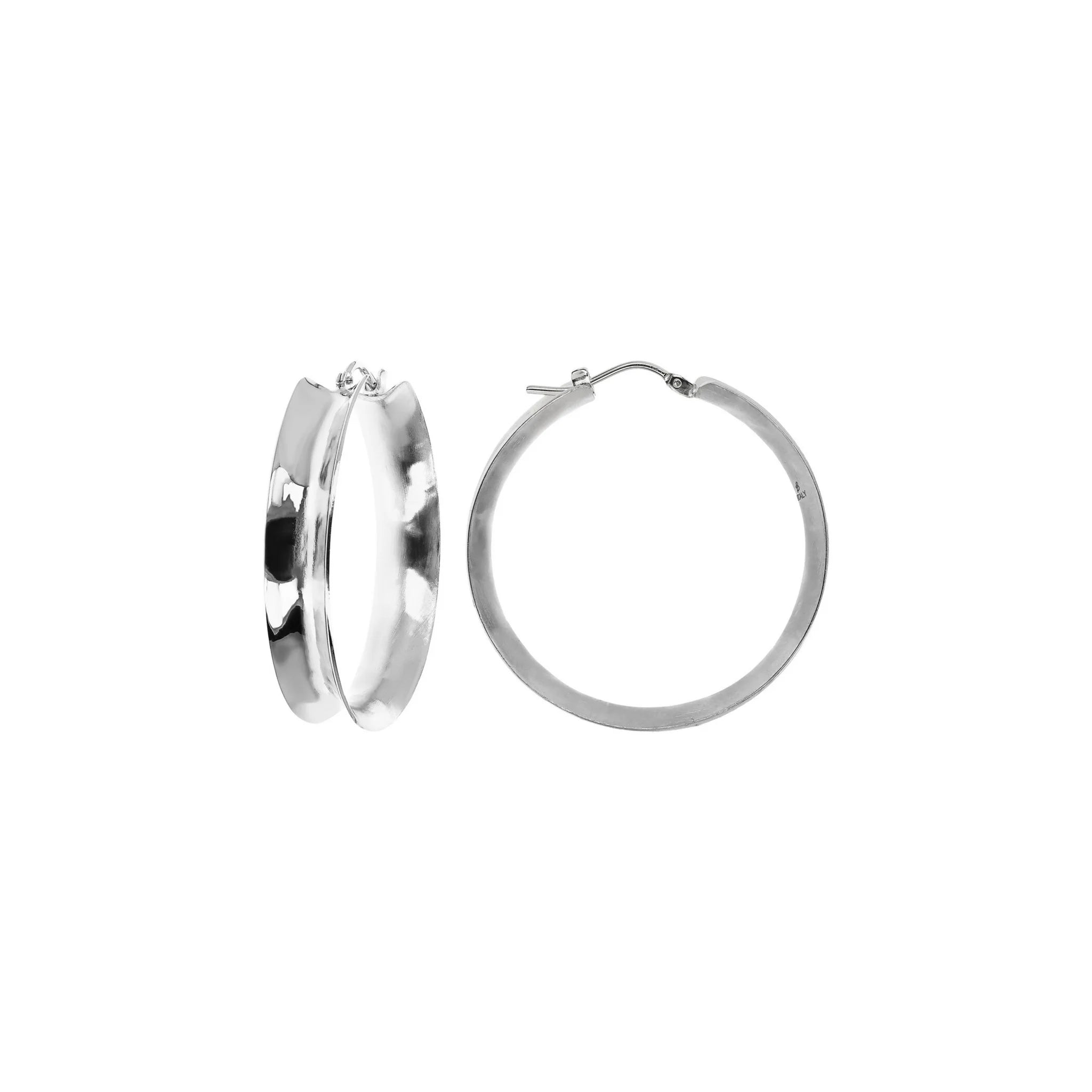 Hammered Concave Hoop Earrings