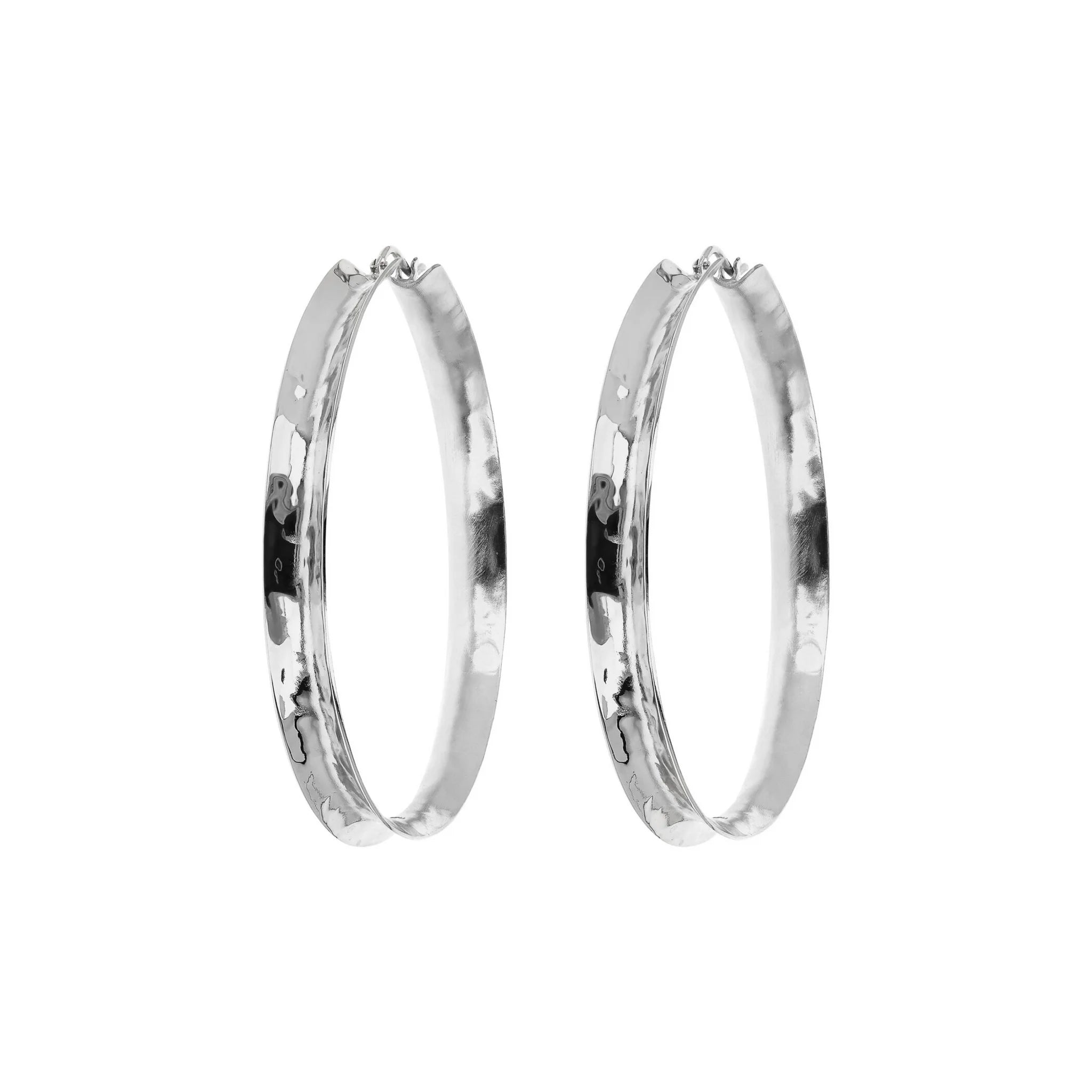 Hammered Concave Hoop Earrings