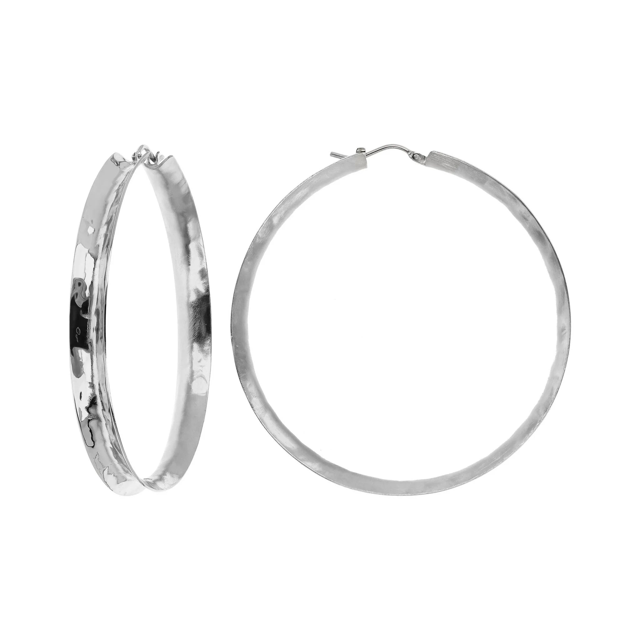Hammered Concave Hoop Earrings