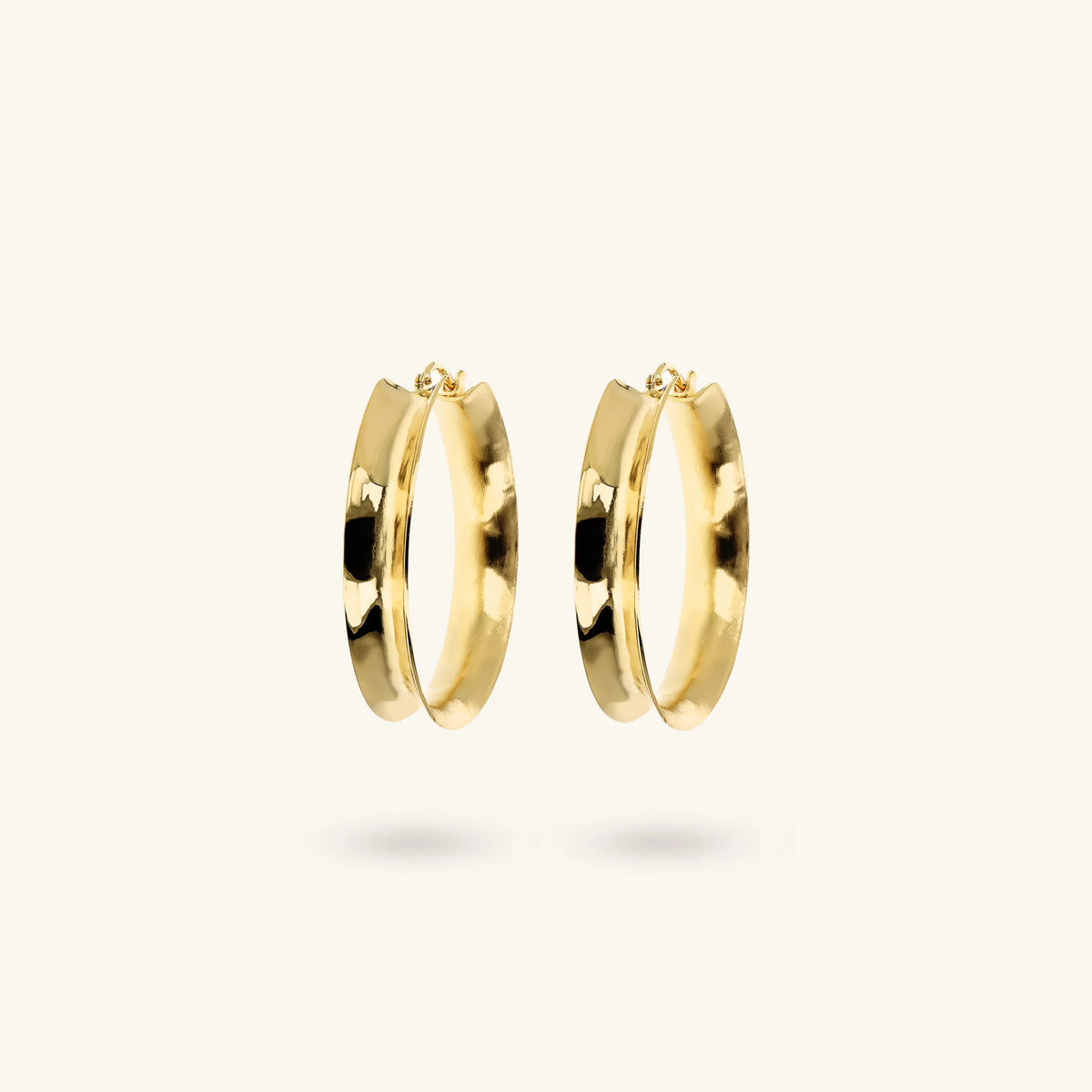 Hammered Concave Hoop Earrings