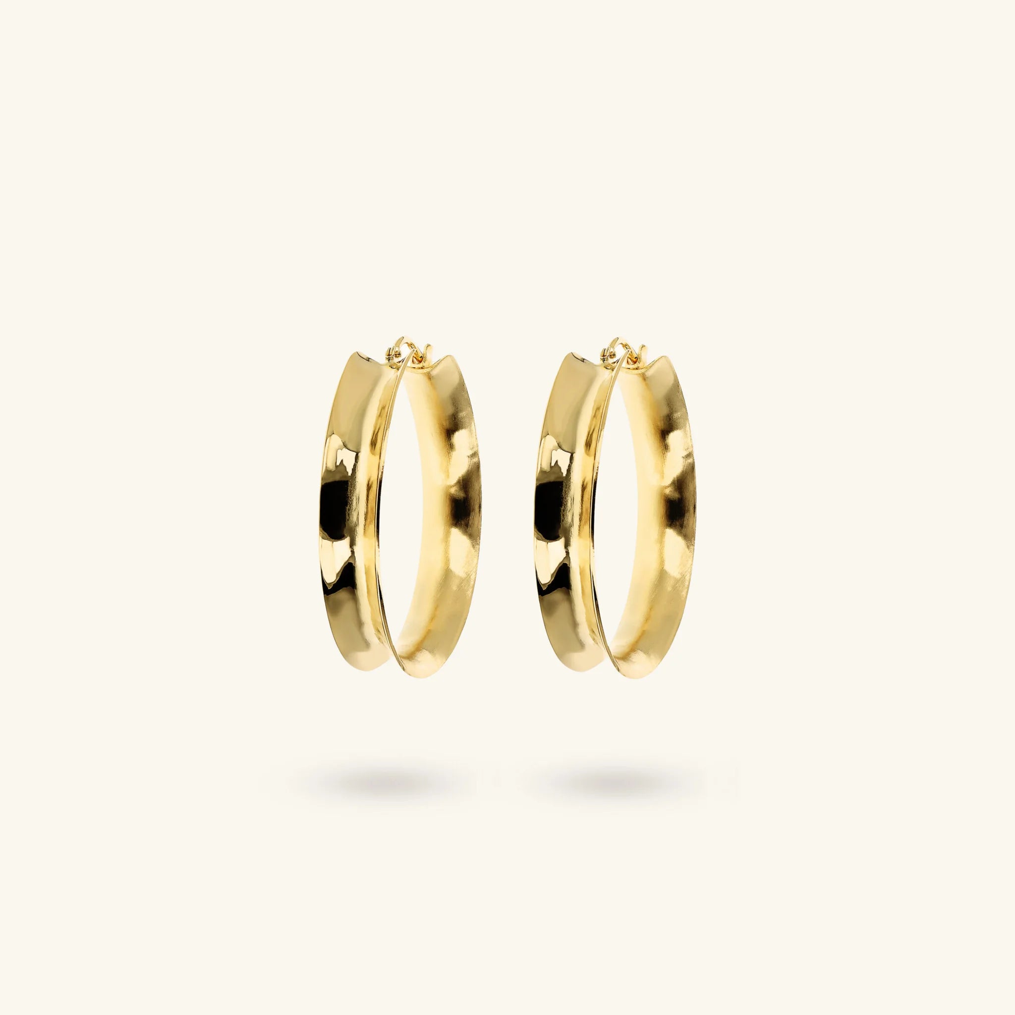 Hammered Concave Hoop Earrings