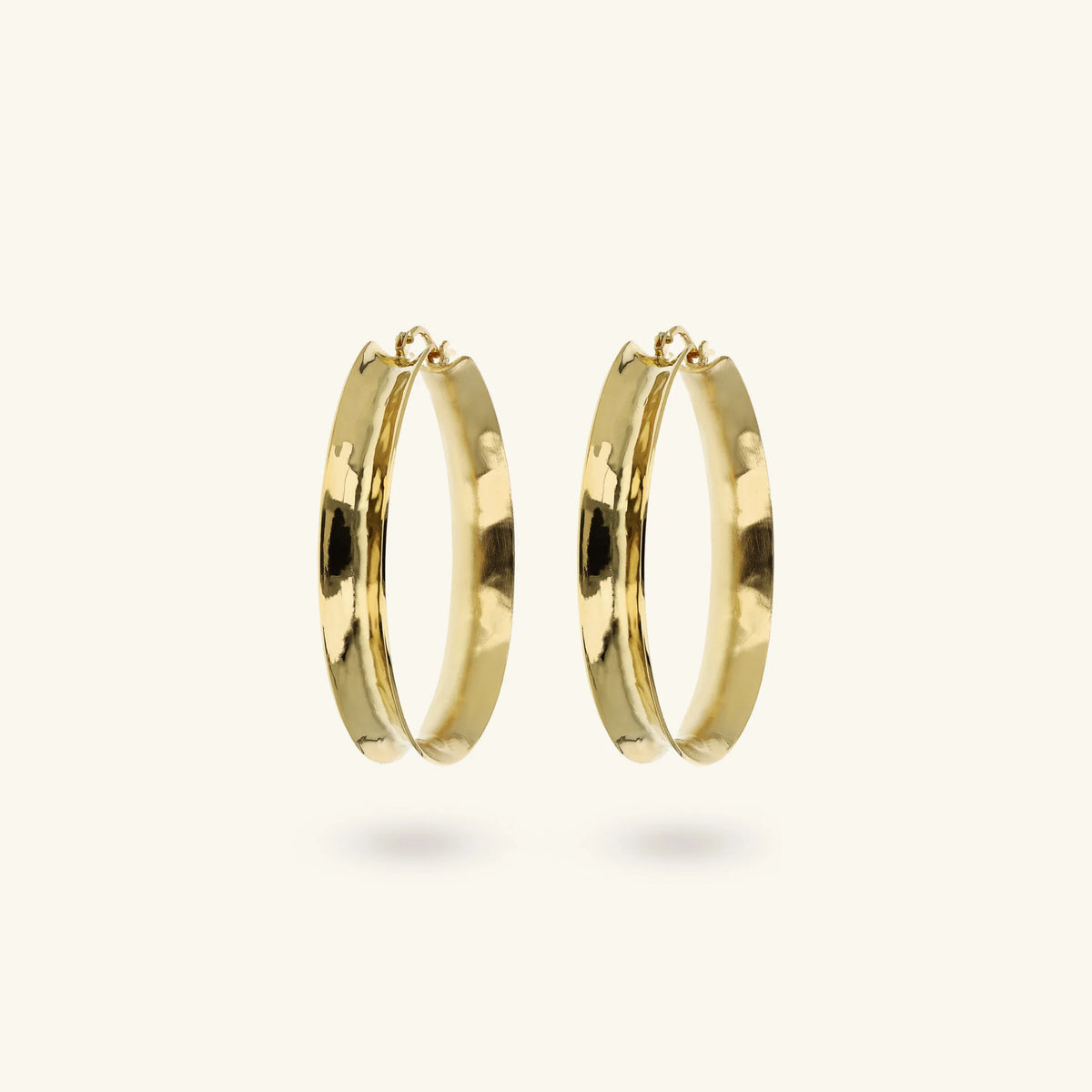 Hammered Concave Hoop Earrings