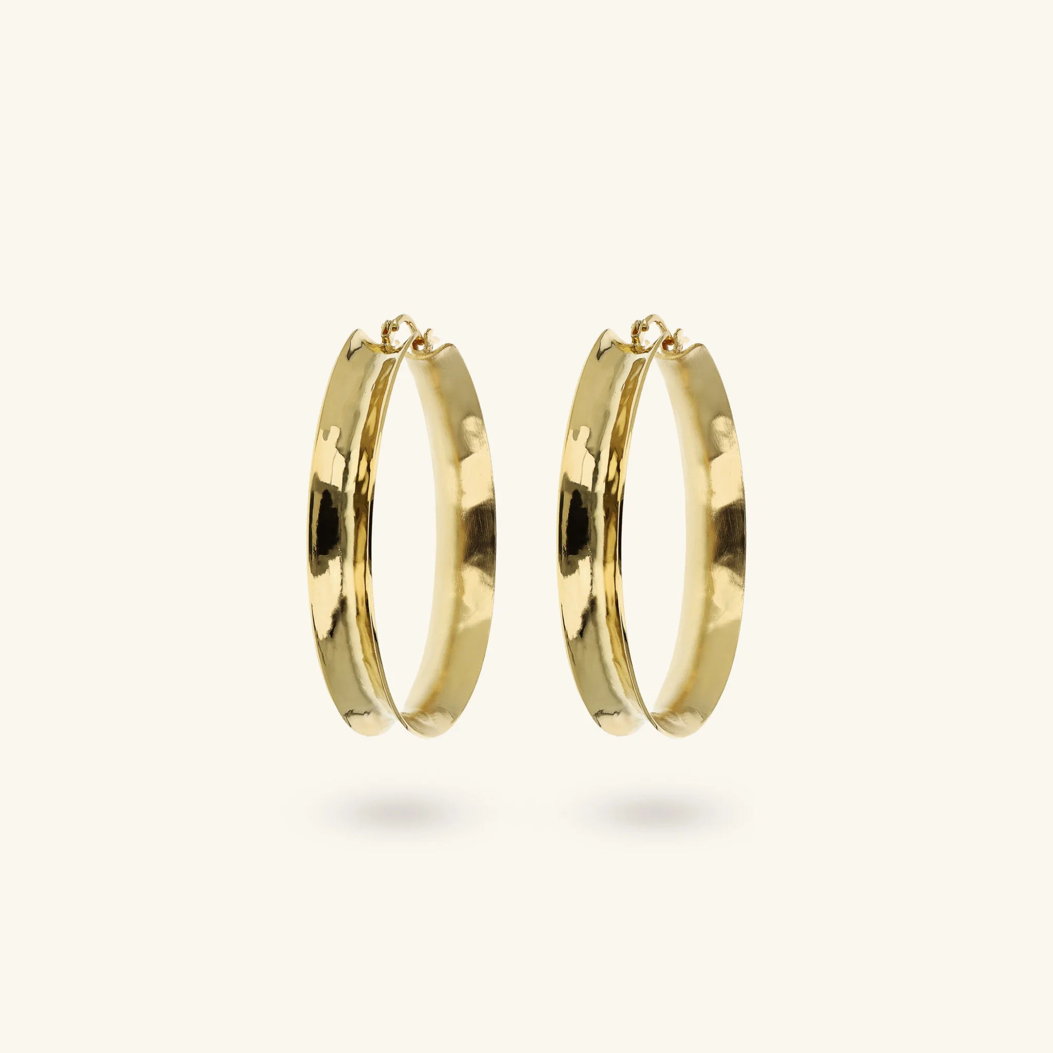 Hammered Concave Hoop Earrings