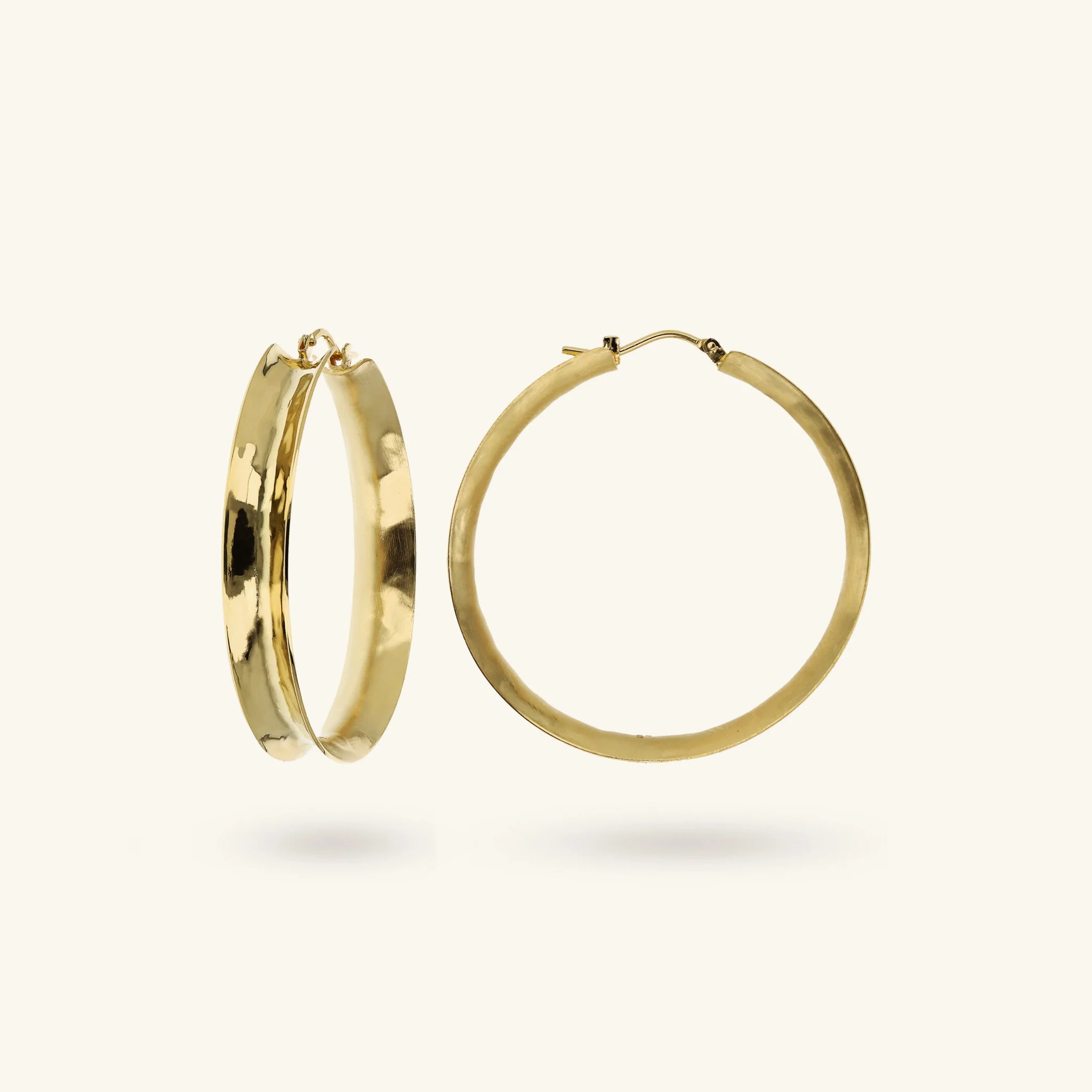 Hammered Concave Hoop Earrings