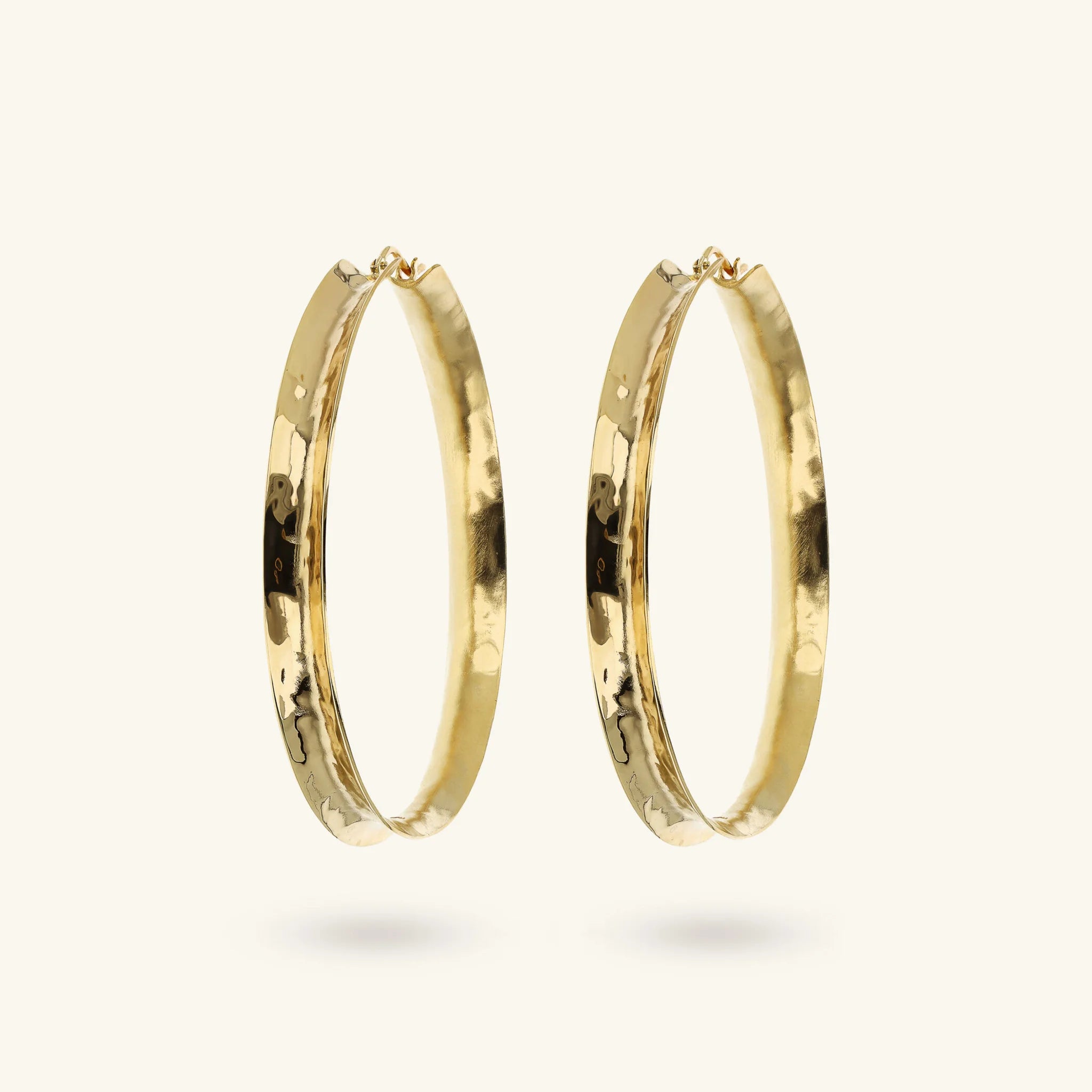 Hammered Concave Hoop Earrings