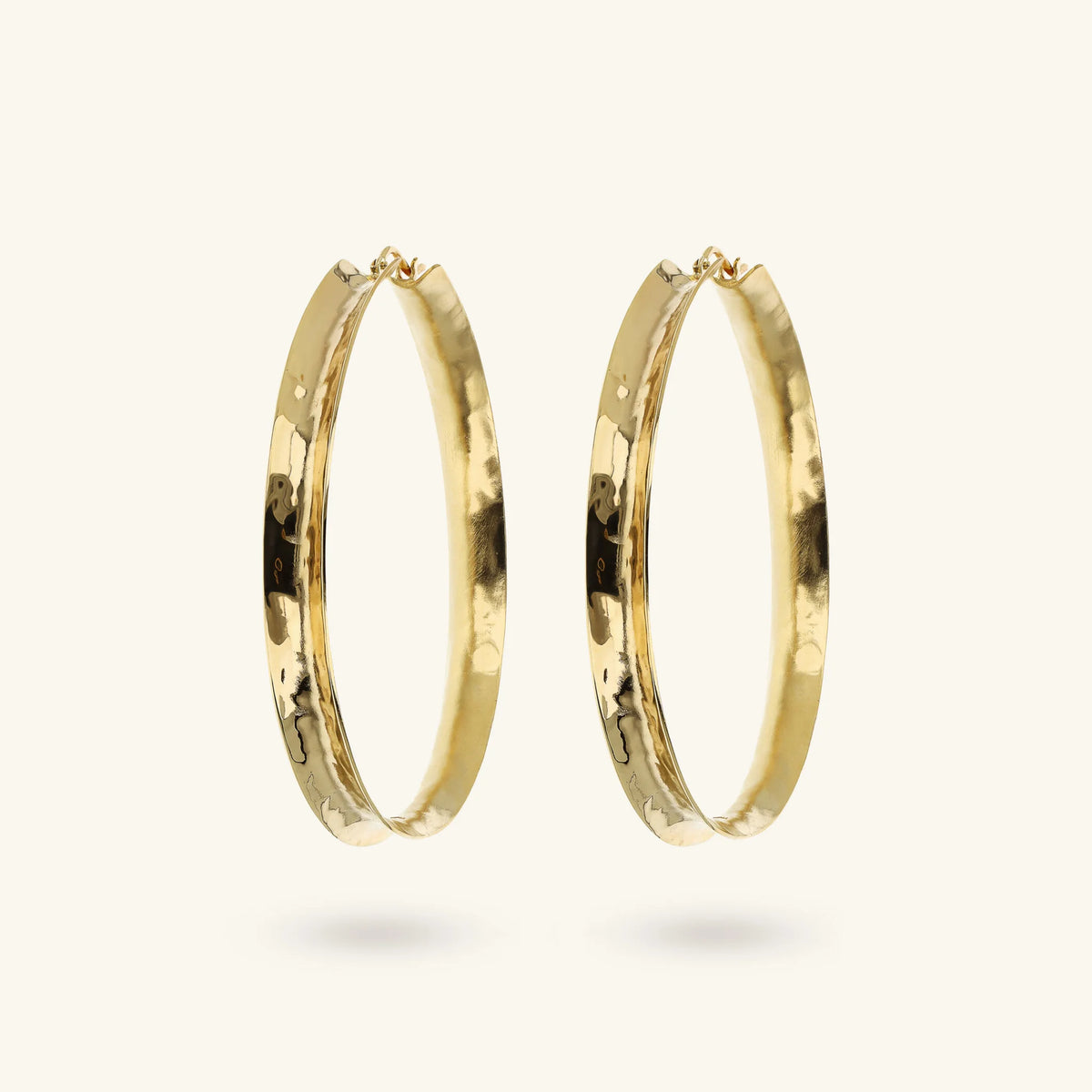 Hammered Concave Hoop Earrings