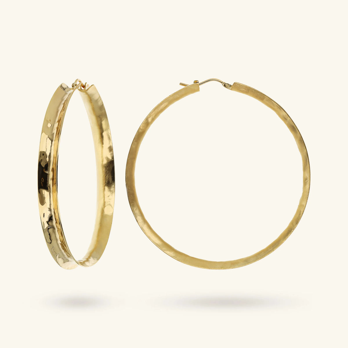 Hammered Concave Hoop Earrings