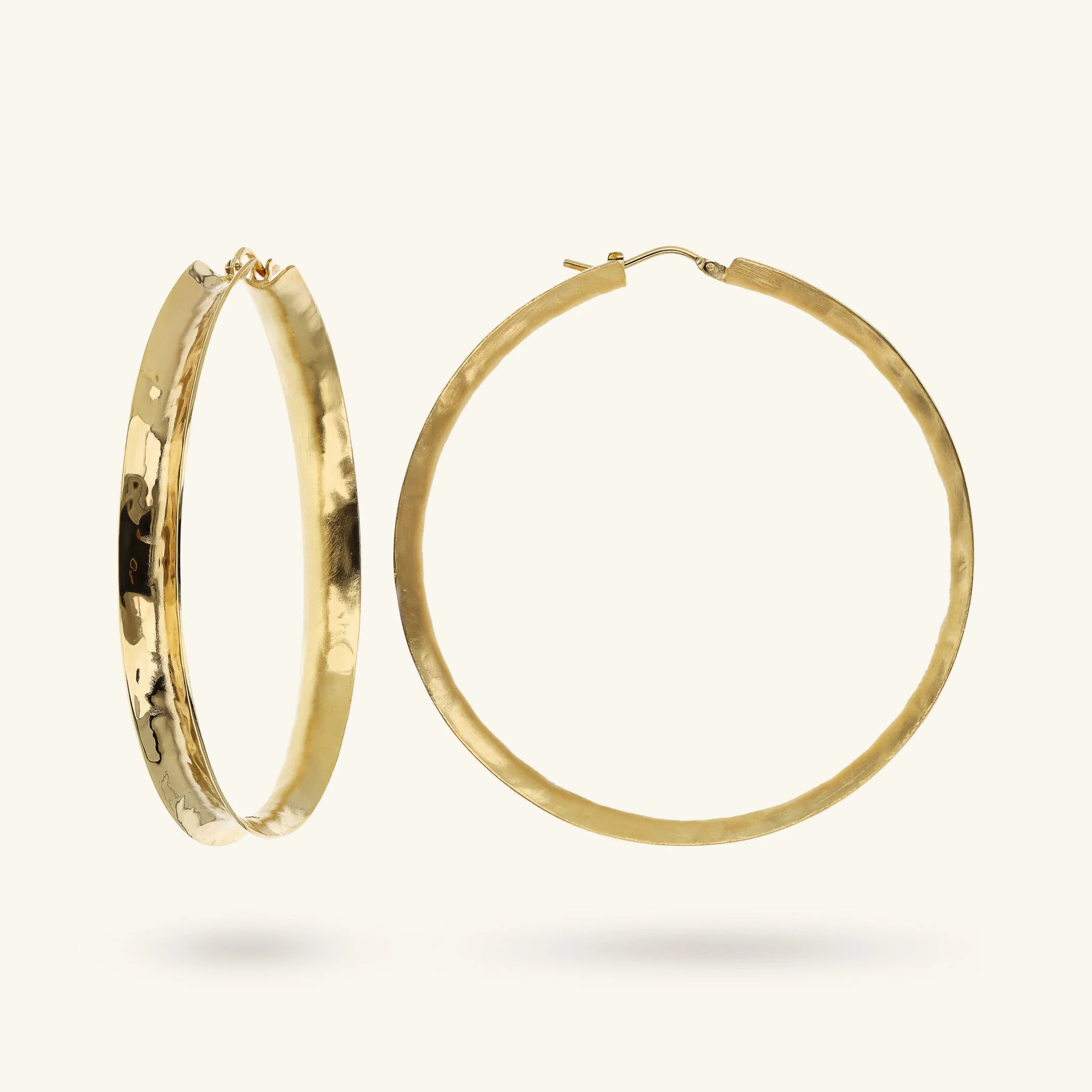 Hammered Concave Hoop Earrings
