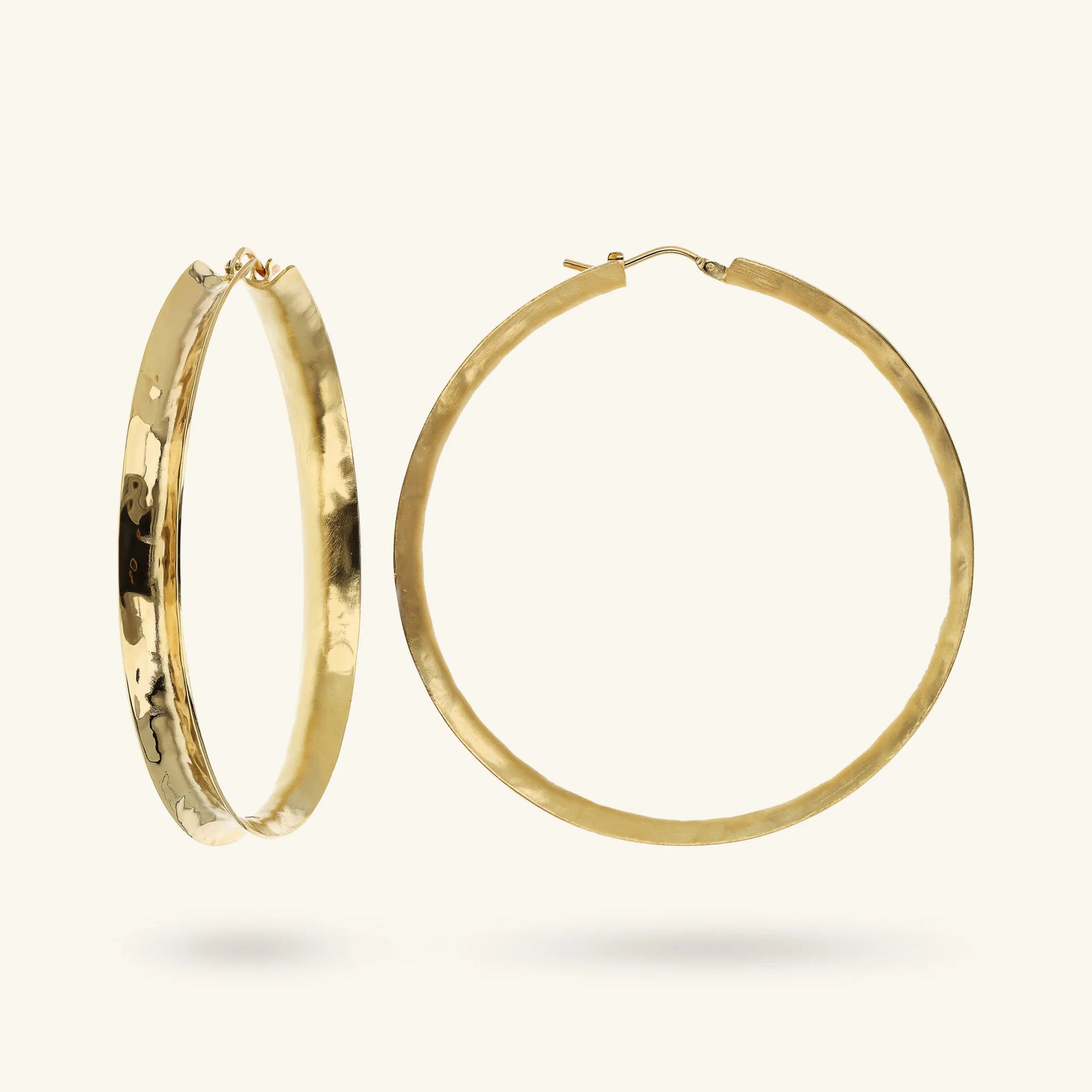 Hammered Concave Hoop Earrings