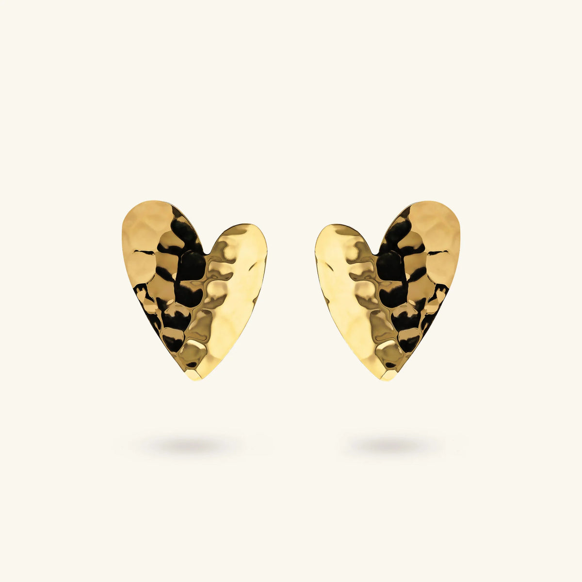 Hammered Heart Stud Earrings