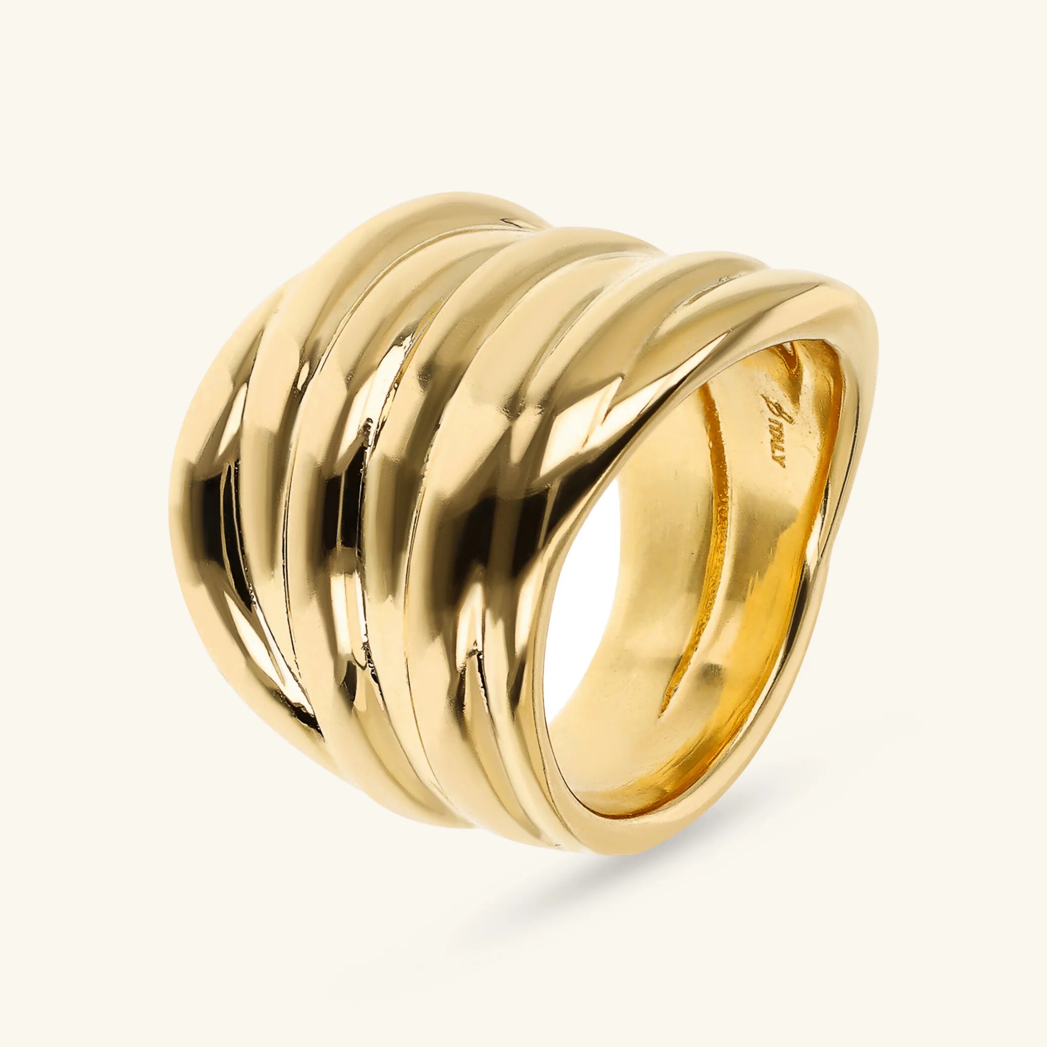 Graduated Striped Texture Band Ring