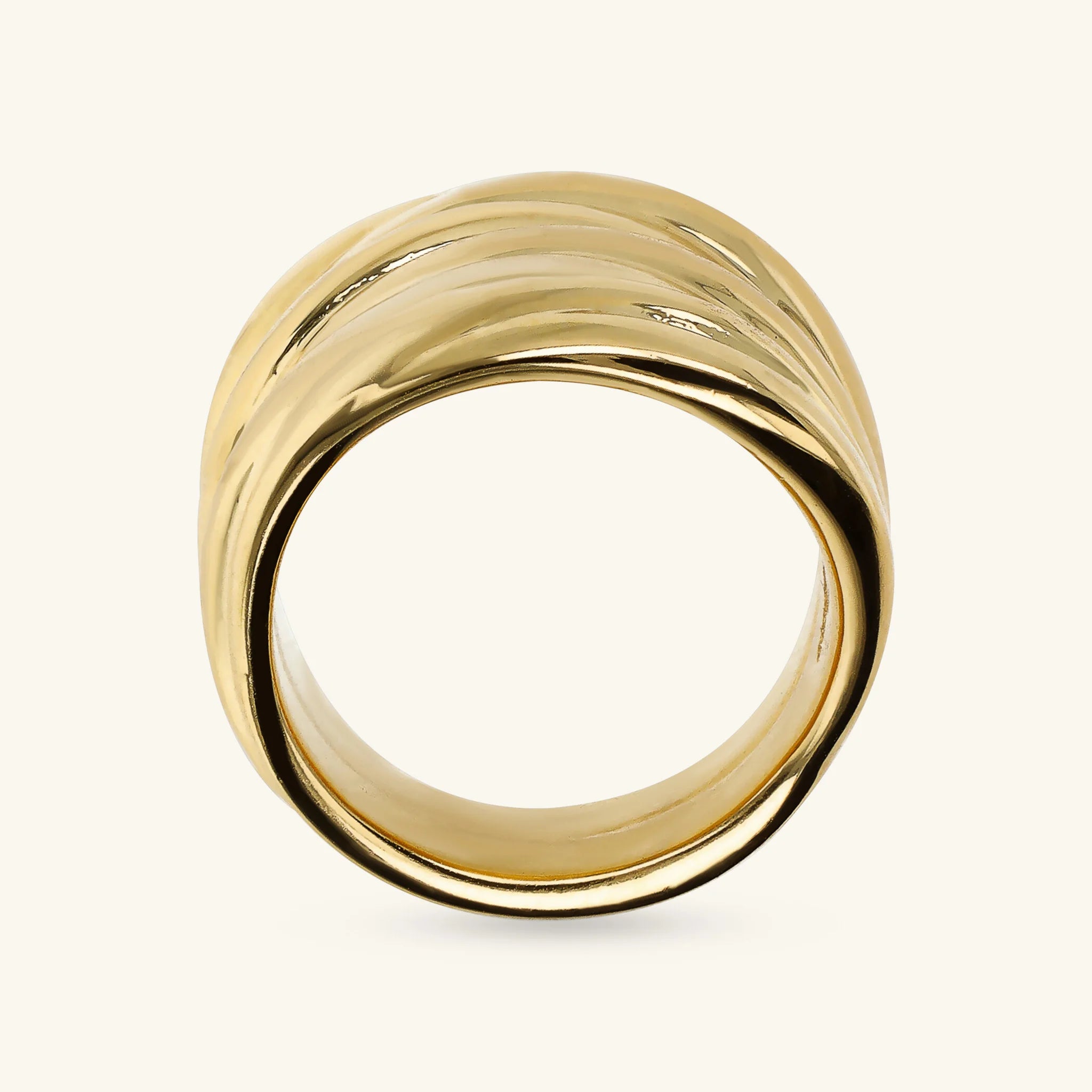 Graduated Striped Texture Band Ring