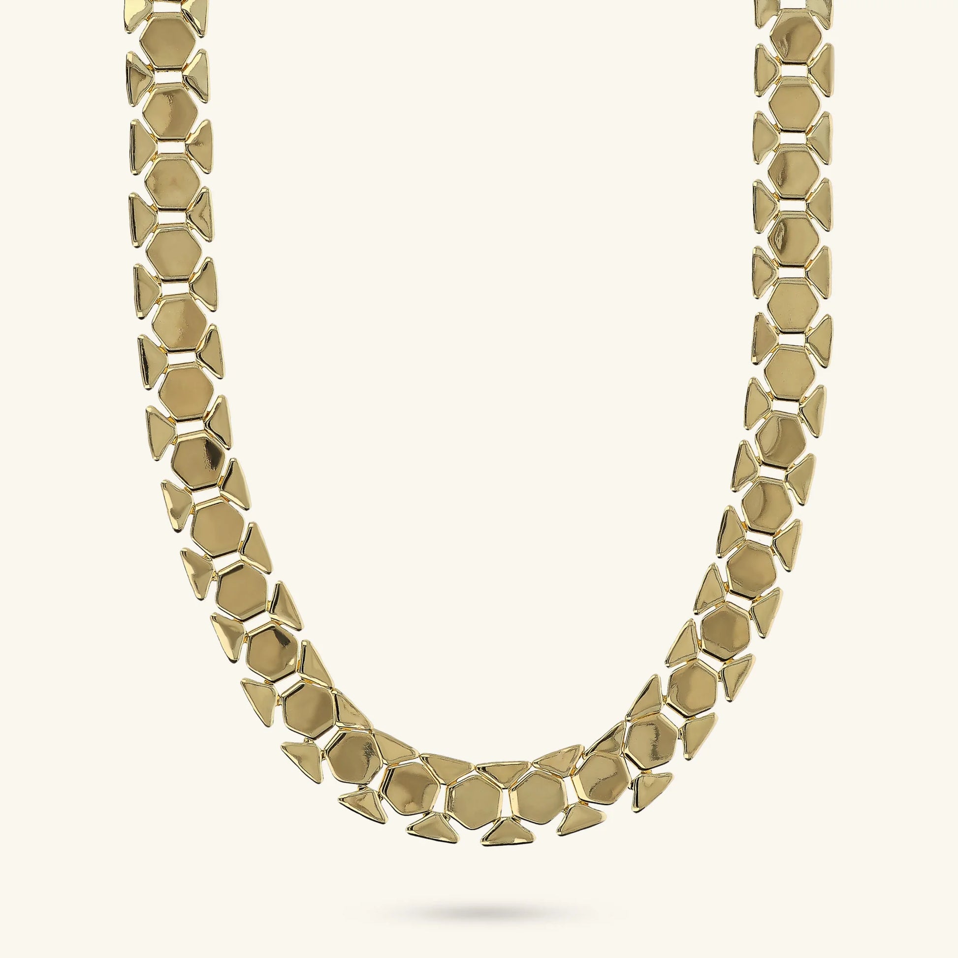 Flat Geometric Knit Crew Necklace