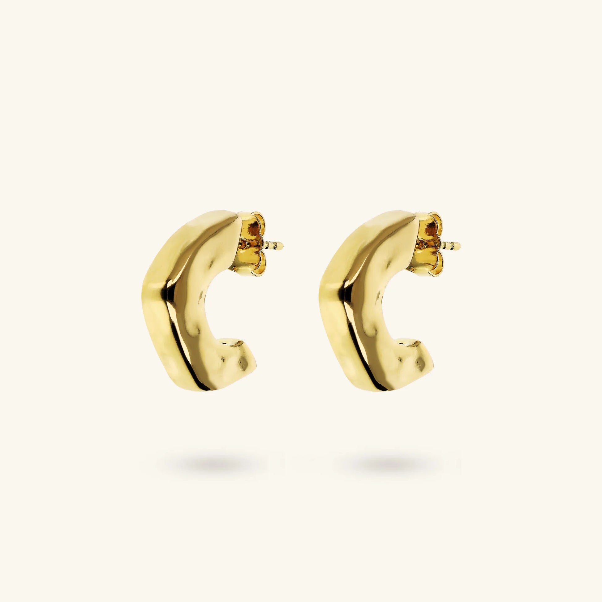 Hammered Square Lobe Earrings