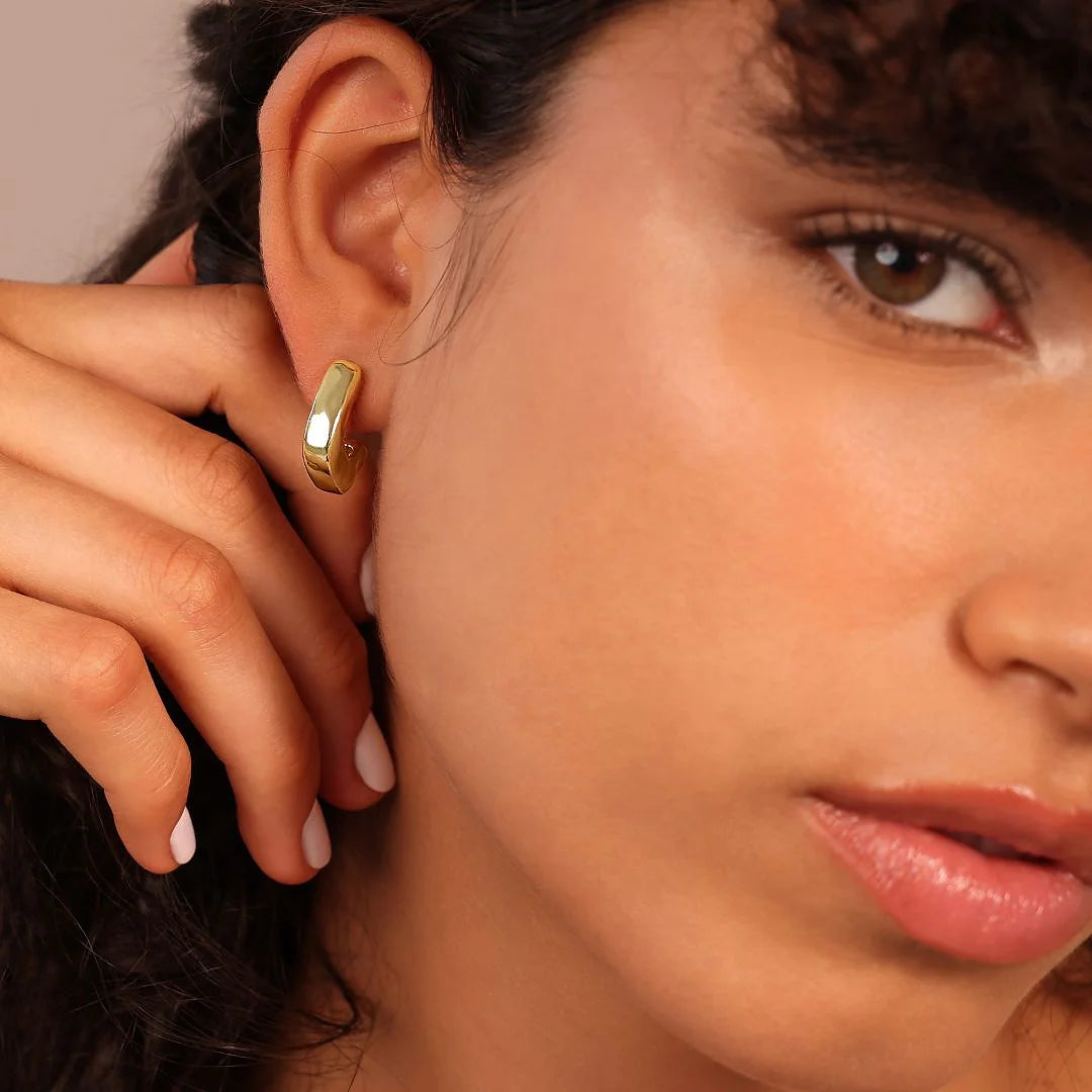 Boucles d'oreilles lobe carré martelé