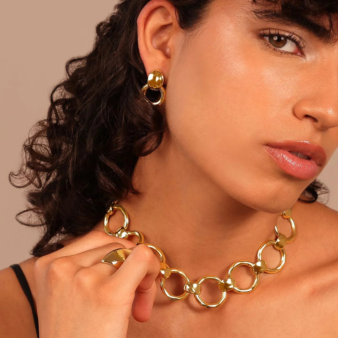Collana ad Anelli Martellati