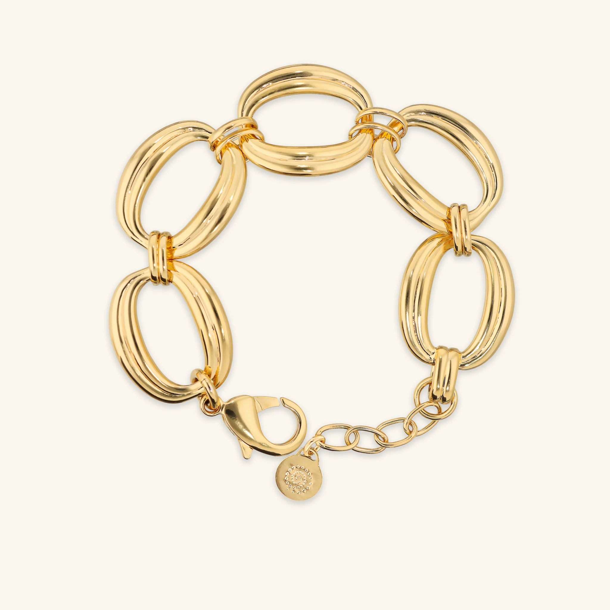 Armband mit gestreifter Maxi Oval Mesh Textur