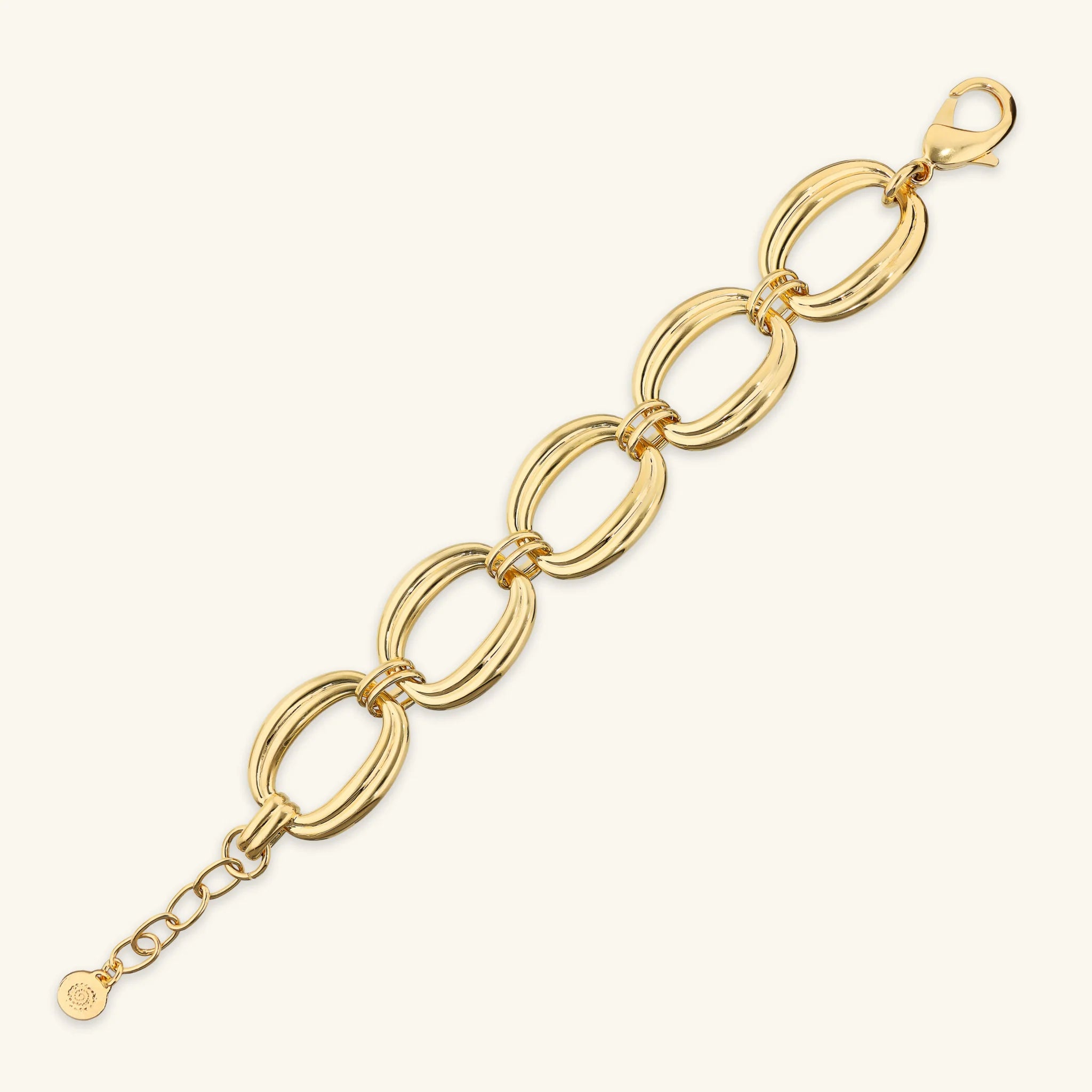 Bracciale con Maxi Maglie Ovali Texture Rigata