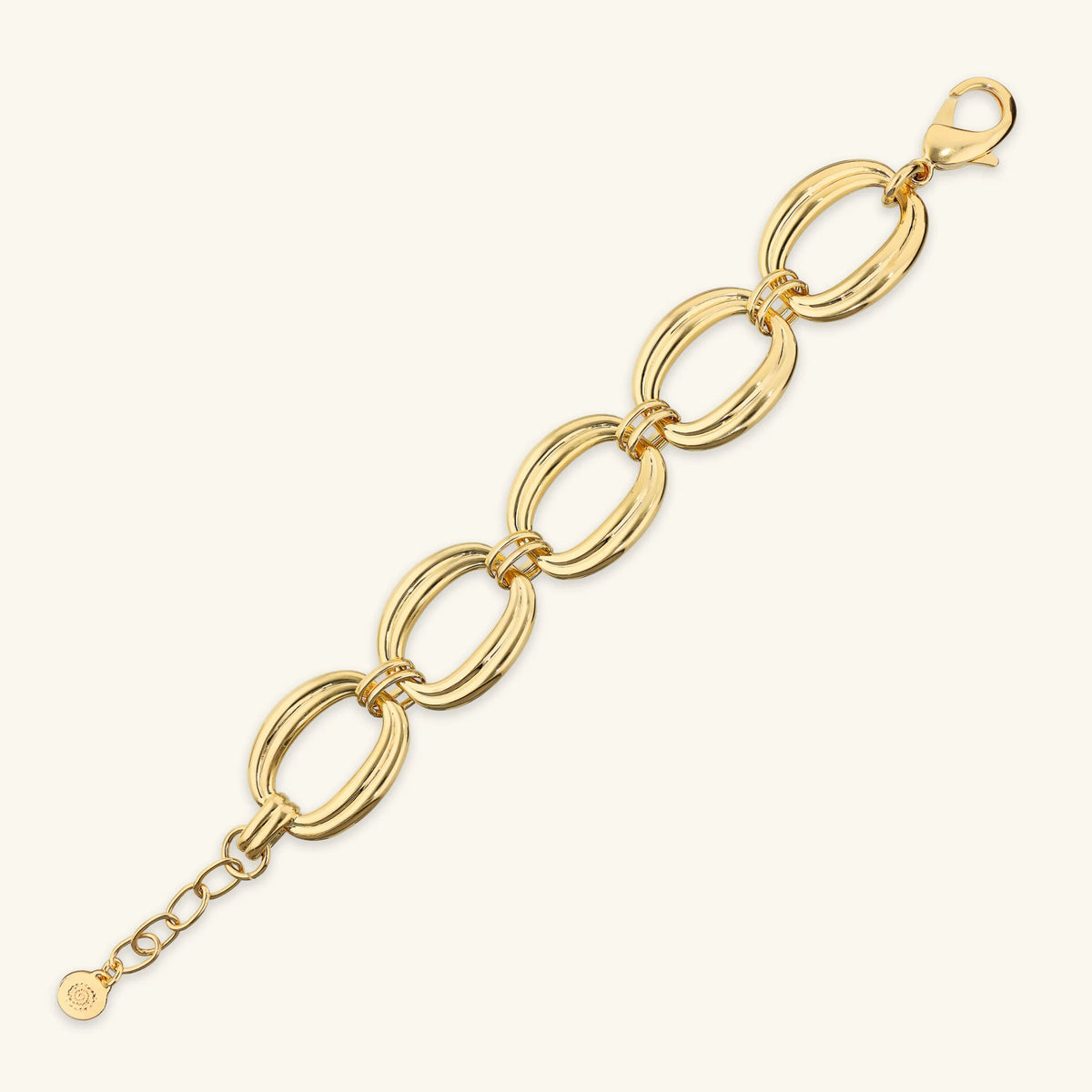 Bracciale con Maxi Maglie Ovali Texture Rigata