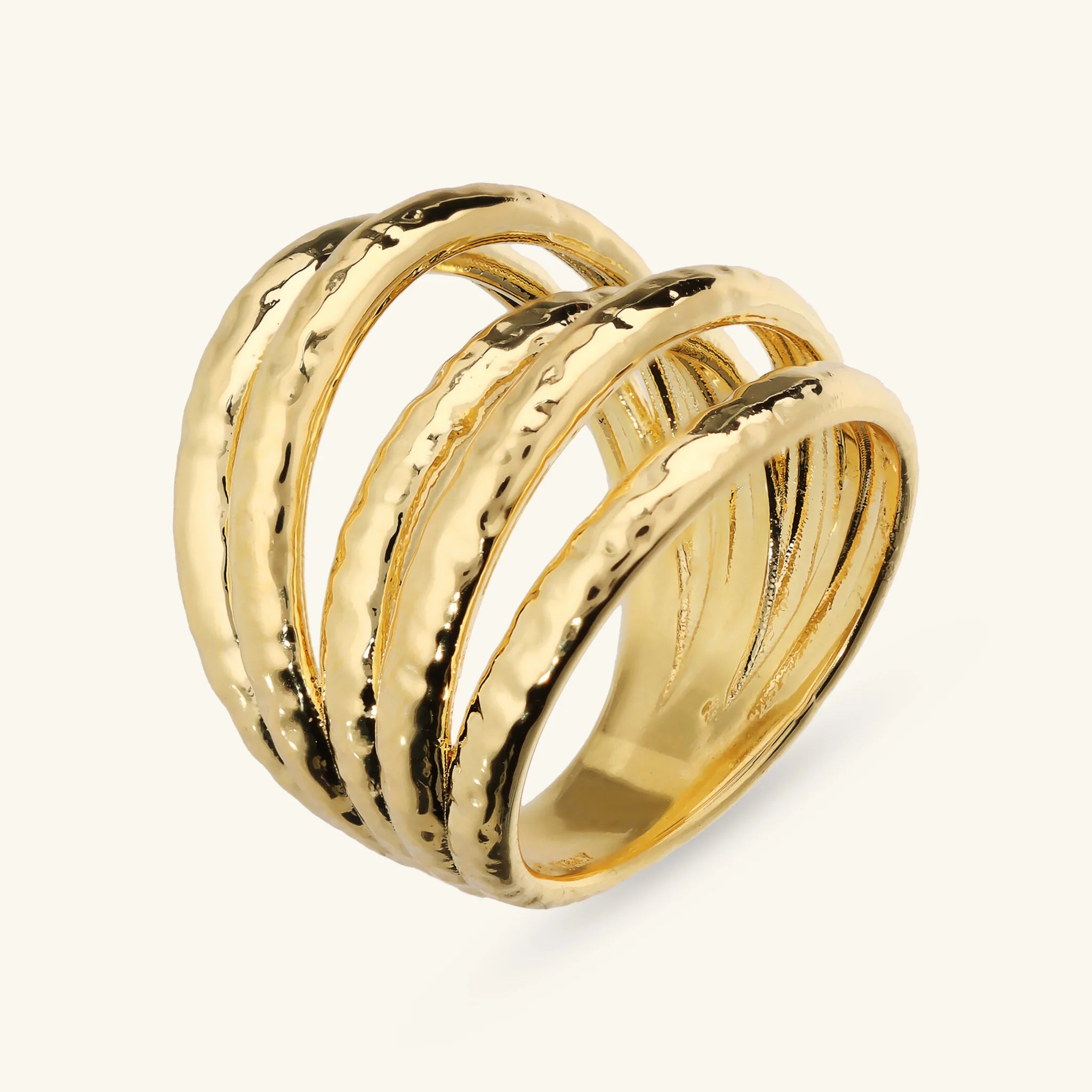Anello a Fascia Multifilo Martellato