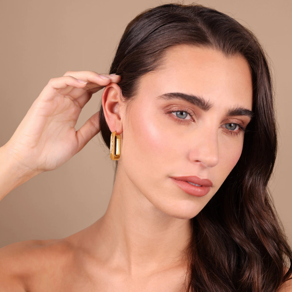 Square Hammered Earrings