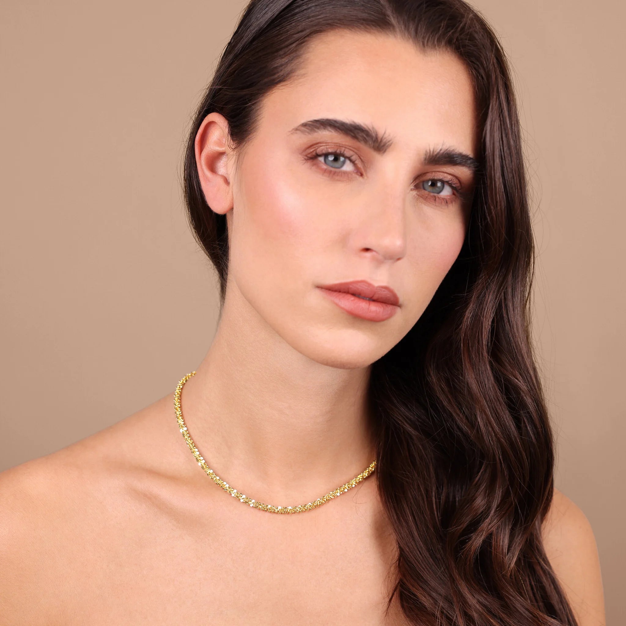 Collana Girocollo Catena Margherita Diamantata