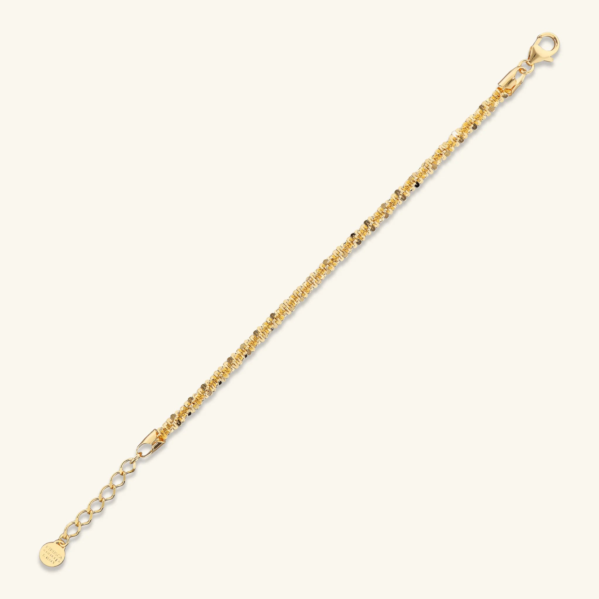 Bracelet chaîne marguerite diamantée  