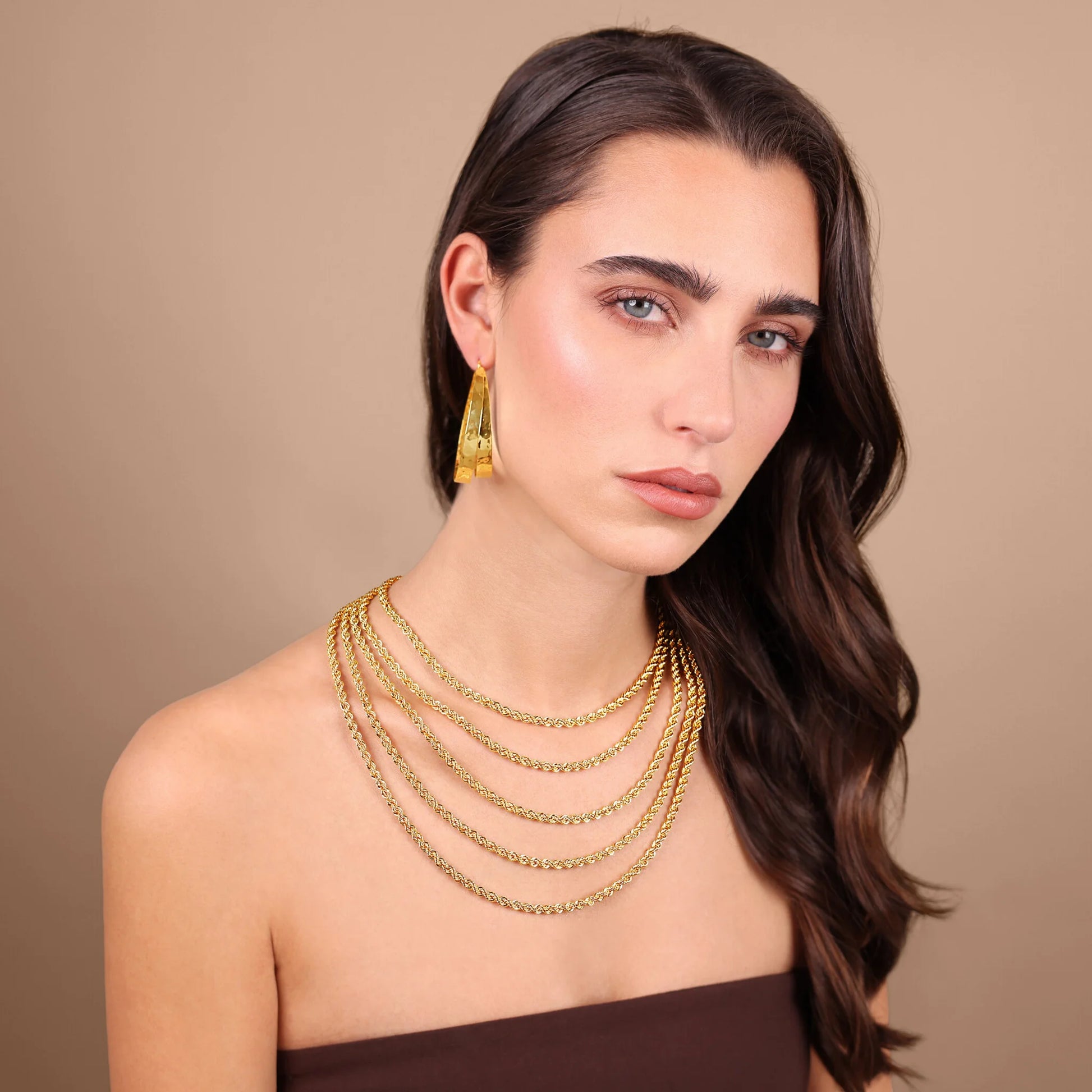 Collier multifils gradué maxi chaîne corde  