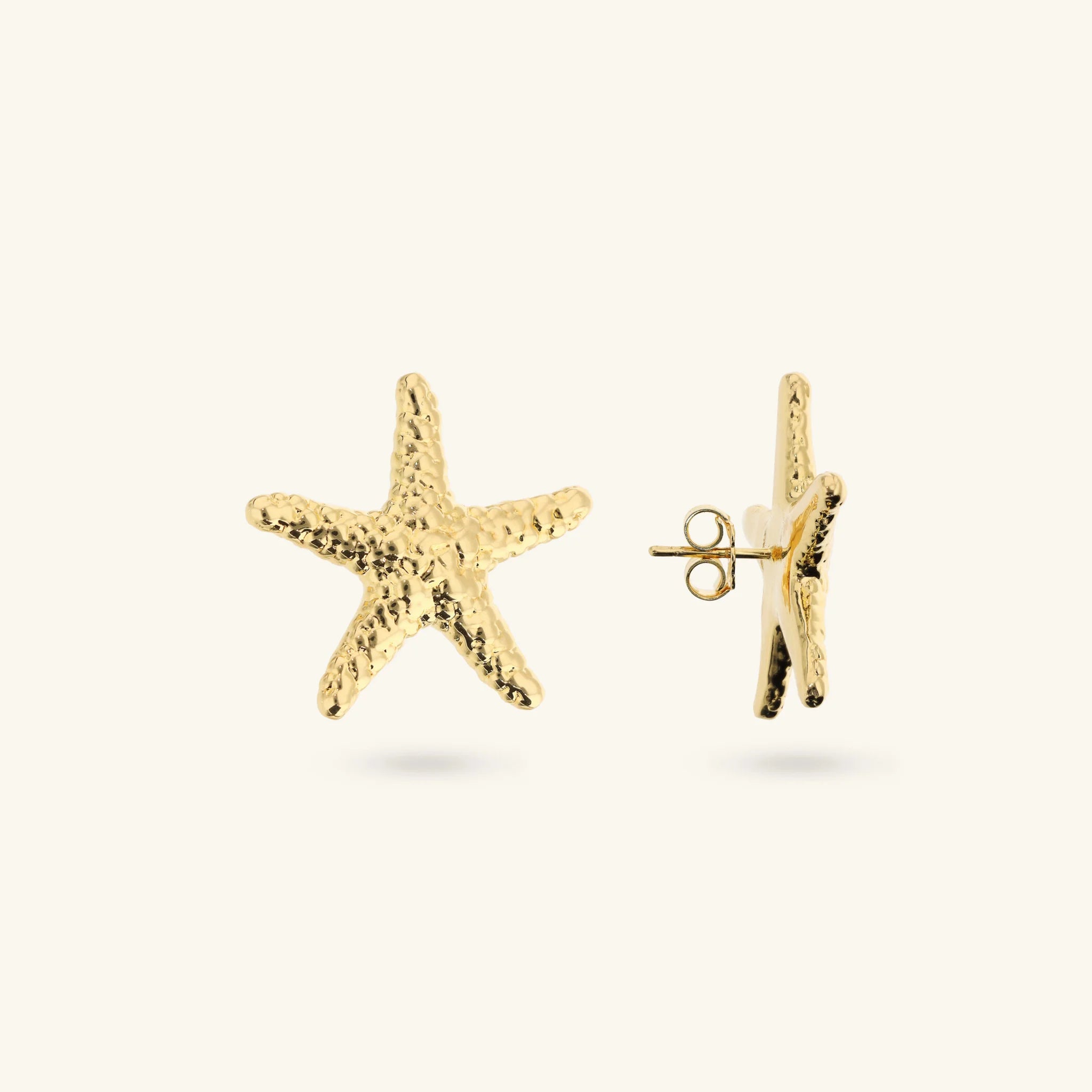 Hammered Starfish Stud Earrings