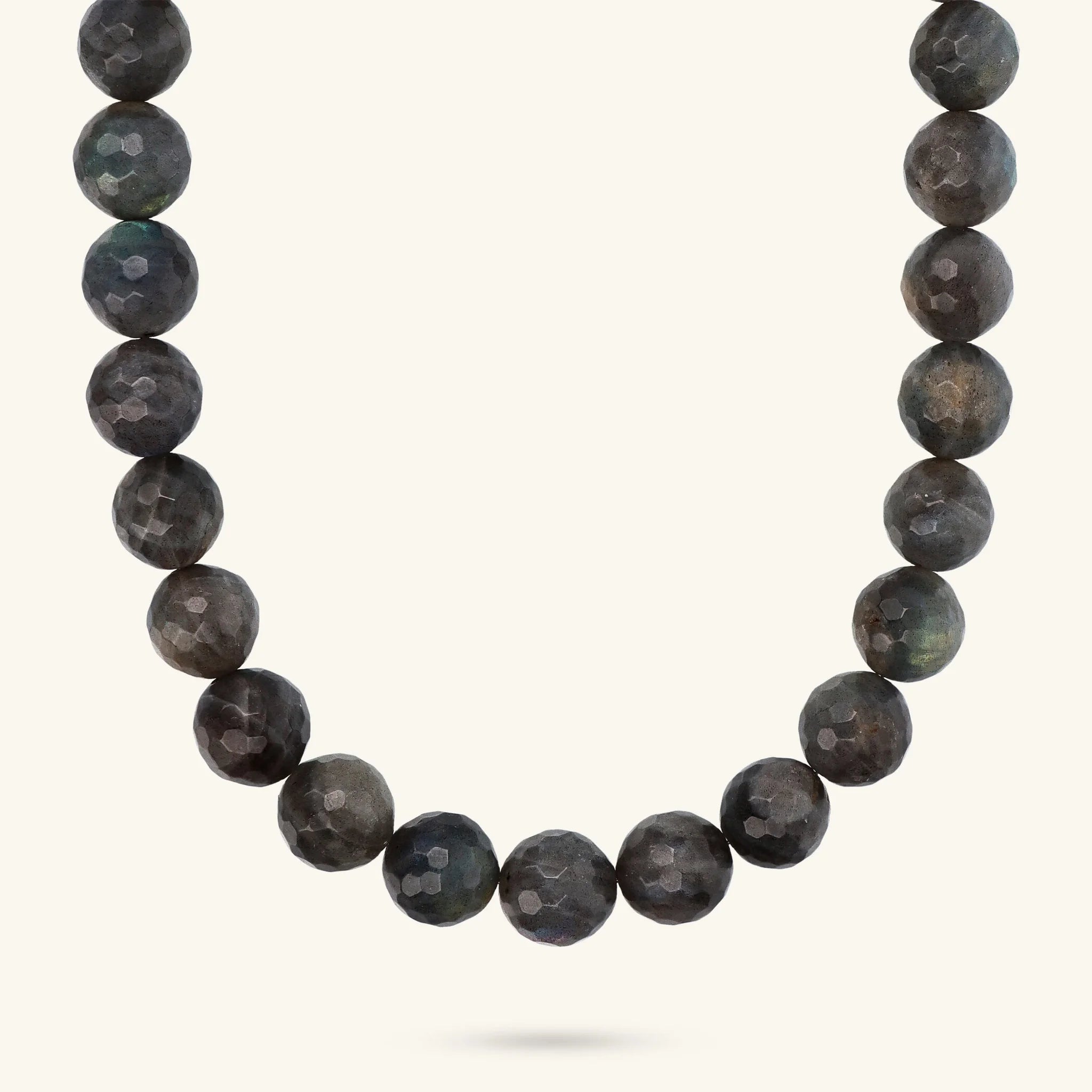 Collana Girocollo con Labradorite Sfaccettata in Argento 925 Placcato Oro Giallo 18kt