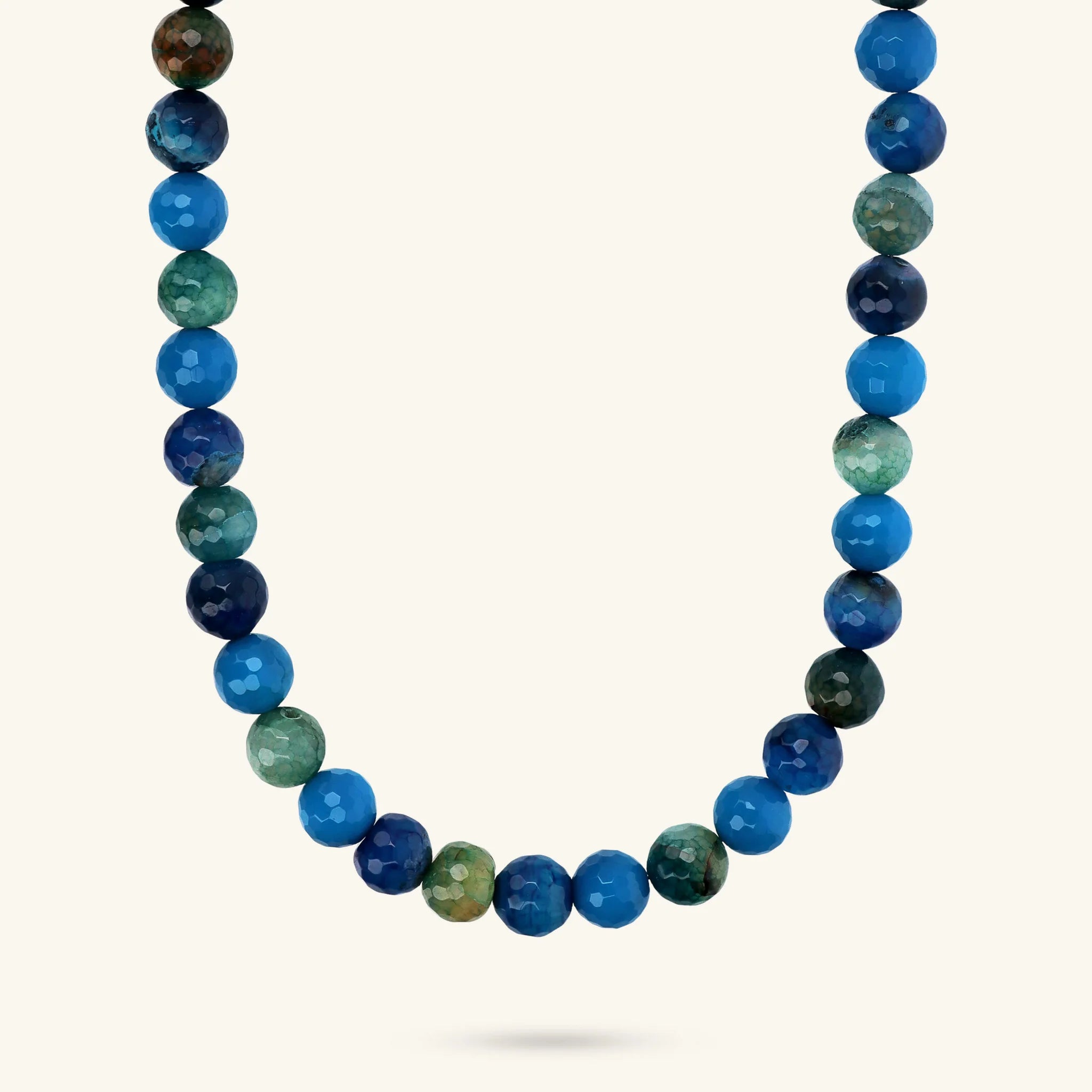 Collana Girocollo in Argento 925 placcato Oro Giallo 18Kt con Pietra Naturale Agata Sfaccettata
