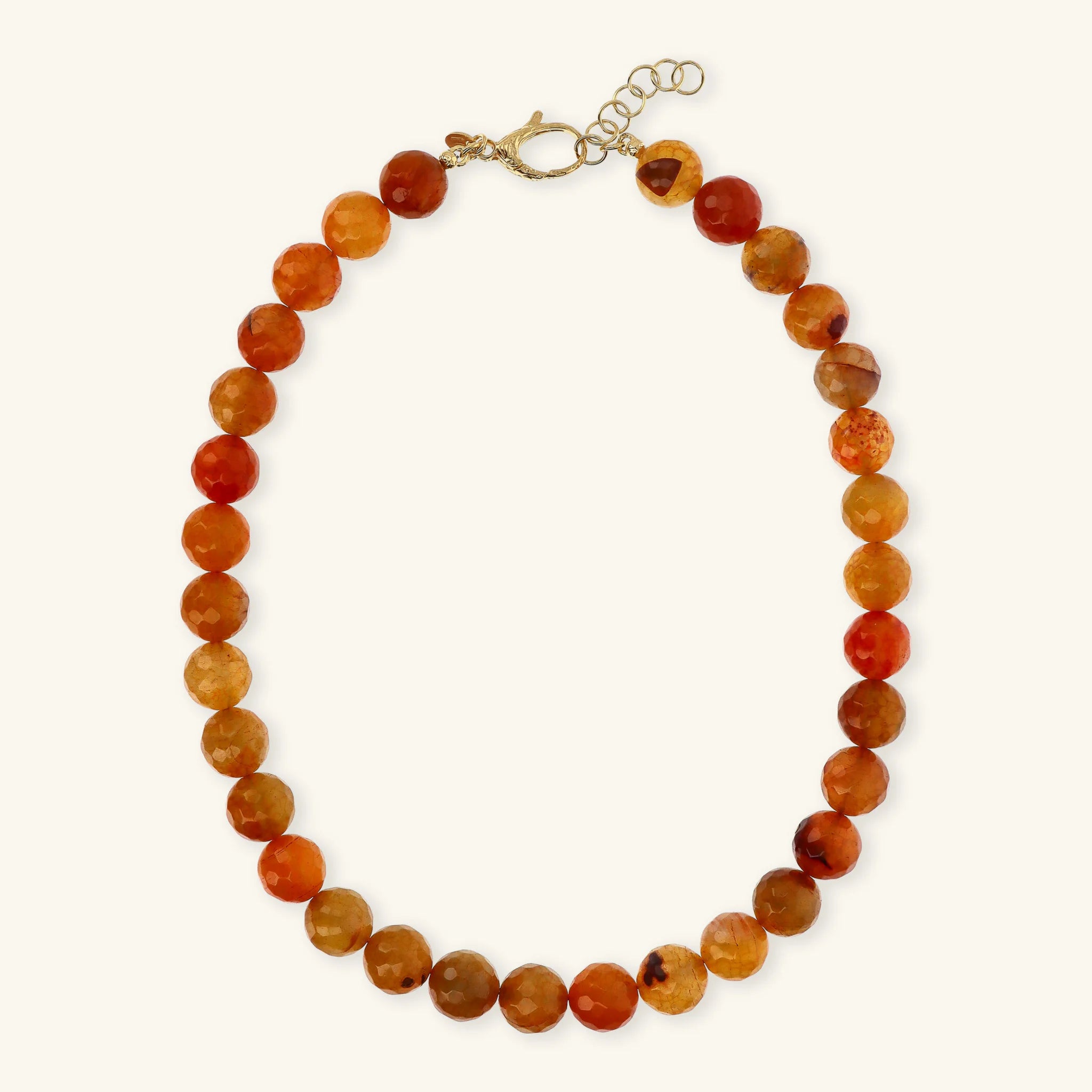 Collana Girocollo in Argento 925 placcato Oro Giallo 18Kt con Pietra Naturale Agata Sfaccettata