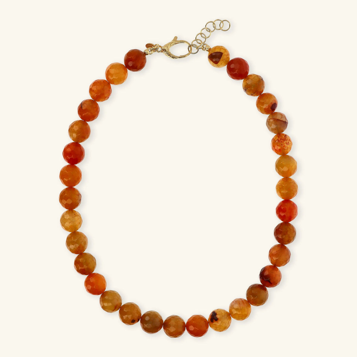 925 Sterling Silver 18Kt Yellow Gold Plated Necklace with Faceted Agate Birthstone