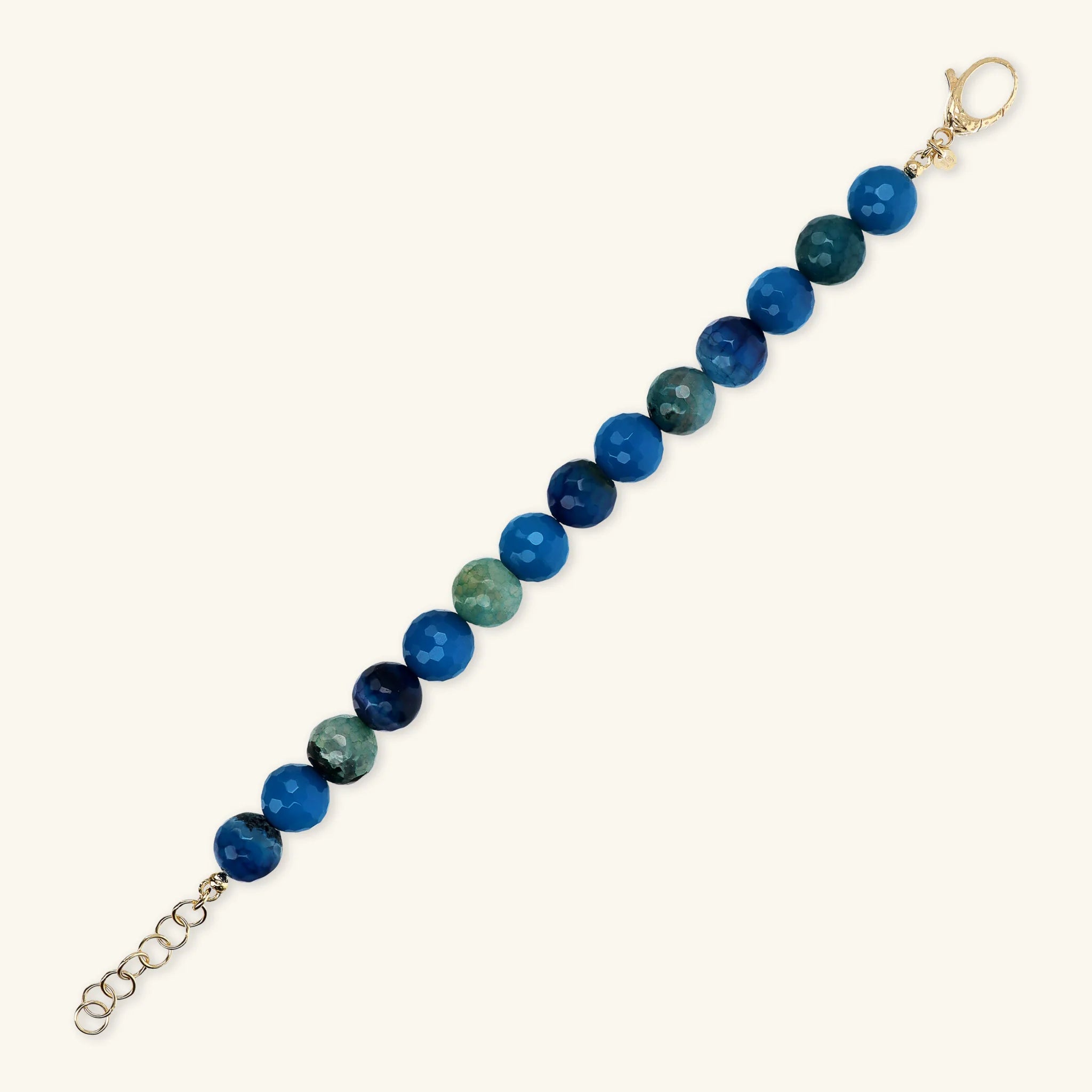 Bracciale in Argento 925 placcato Oro Giallo 18Kt con Pietra Naturale Agata Sfaccettata