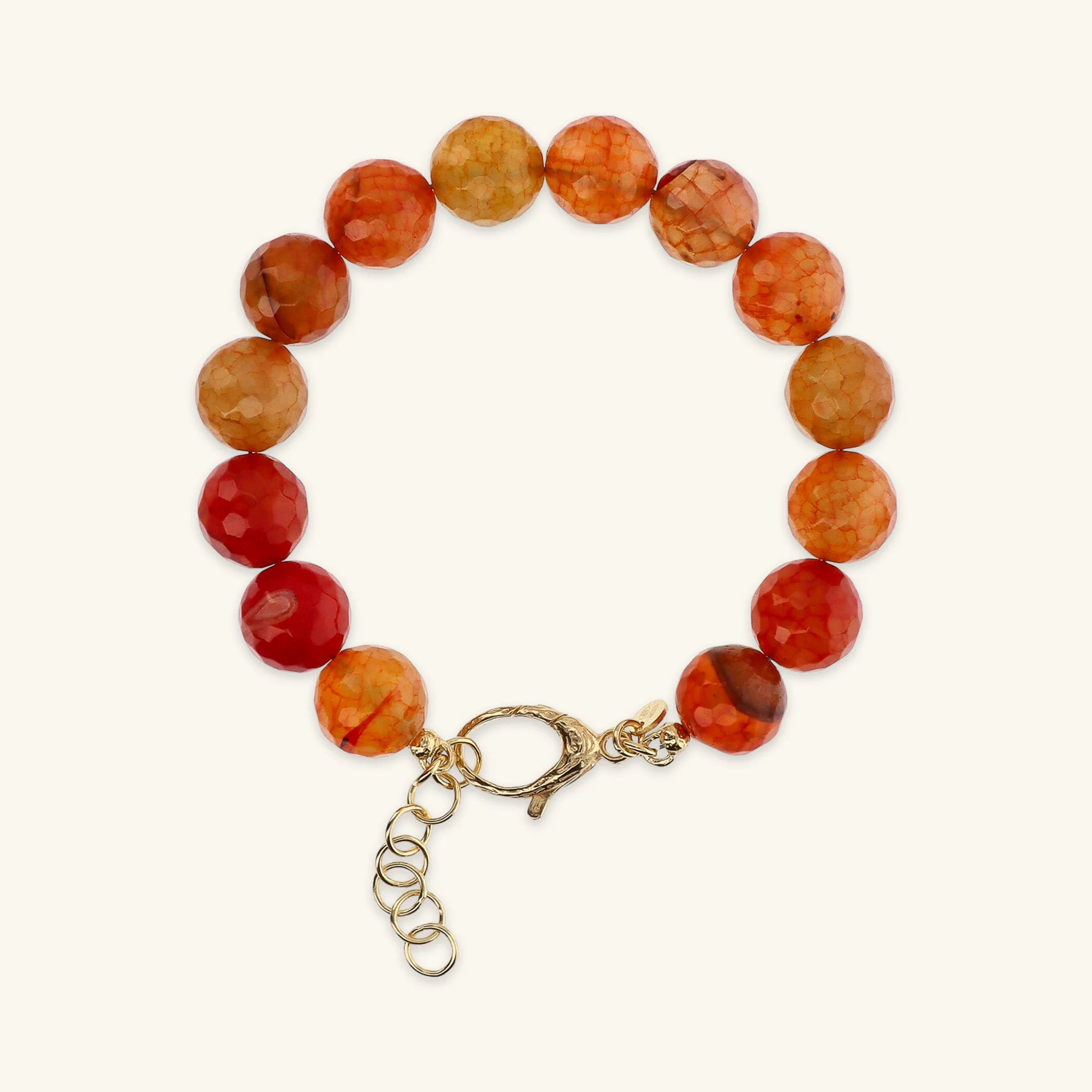 Bracciale in Argento 925 placcato Oro Giallo 18Kt con Pietra Naturale Agata Sfaccettata