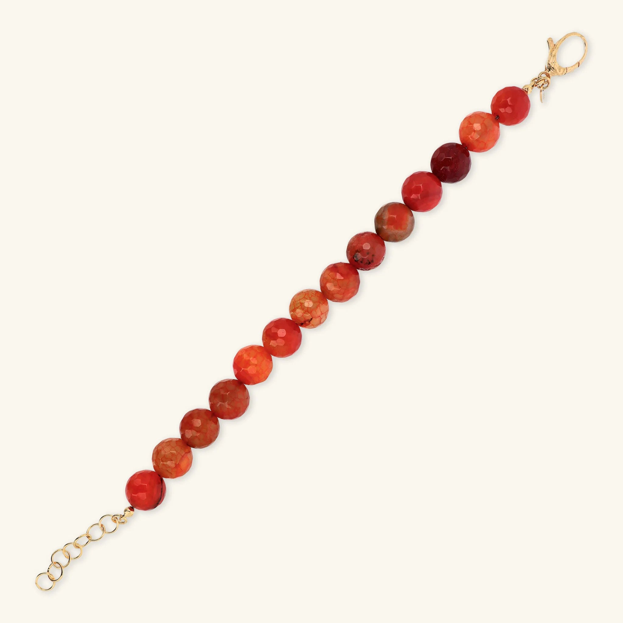Bracciale in Argento 925 placcato Oro Giallo 18Kt con Pietra Naturale Agata Sfaccettata