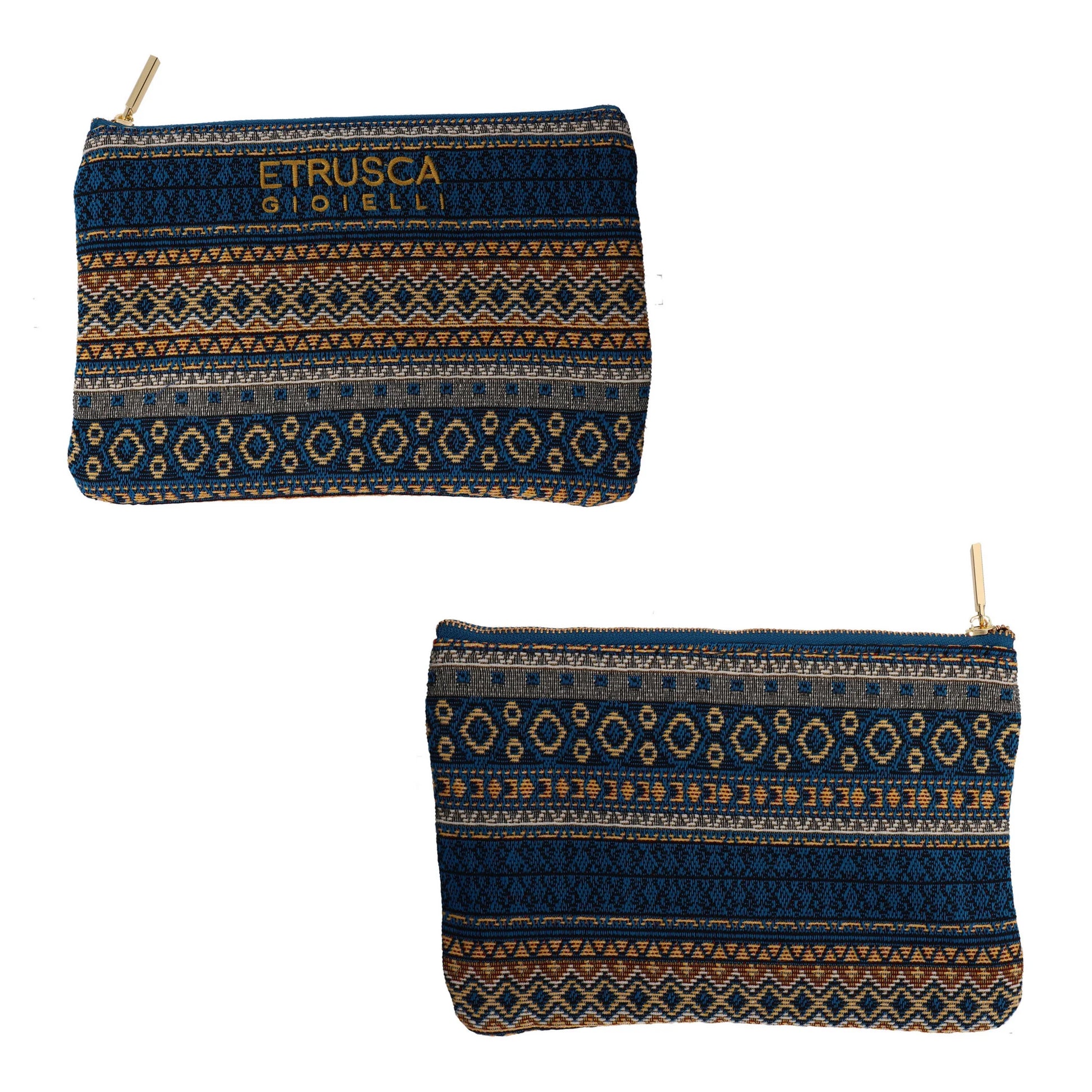 Etruscan Jewelry Clutch - Maiolica Pattern Fabric - 220x150